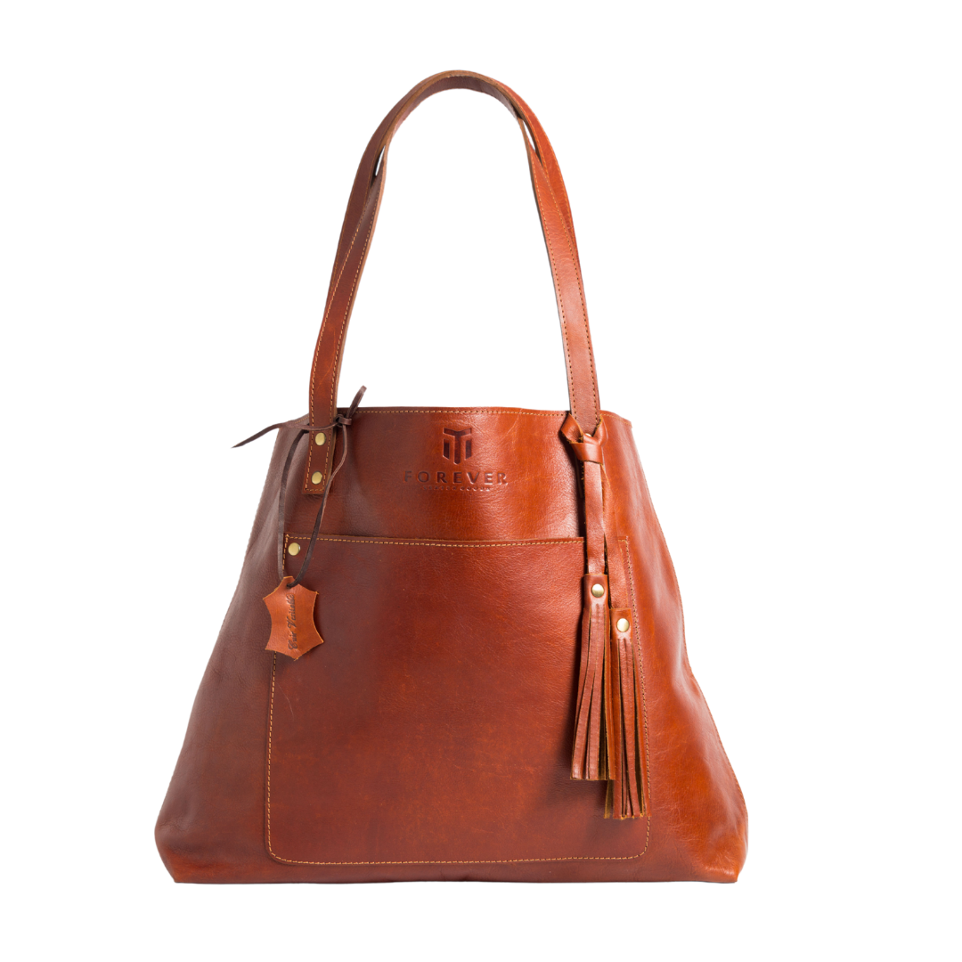 Leather Tote Bag Brown