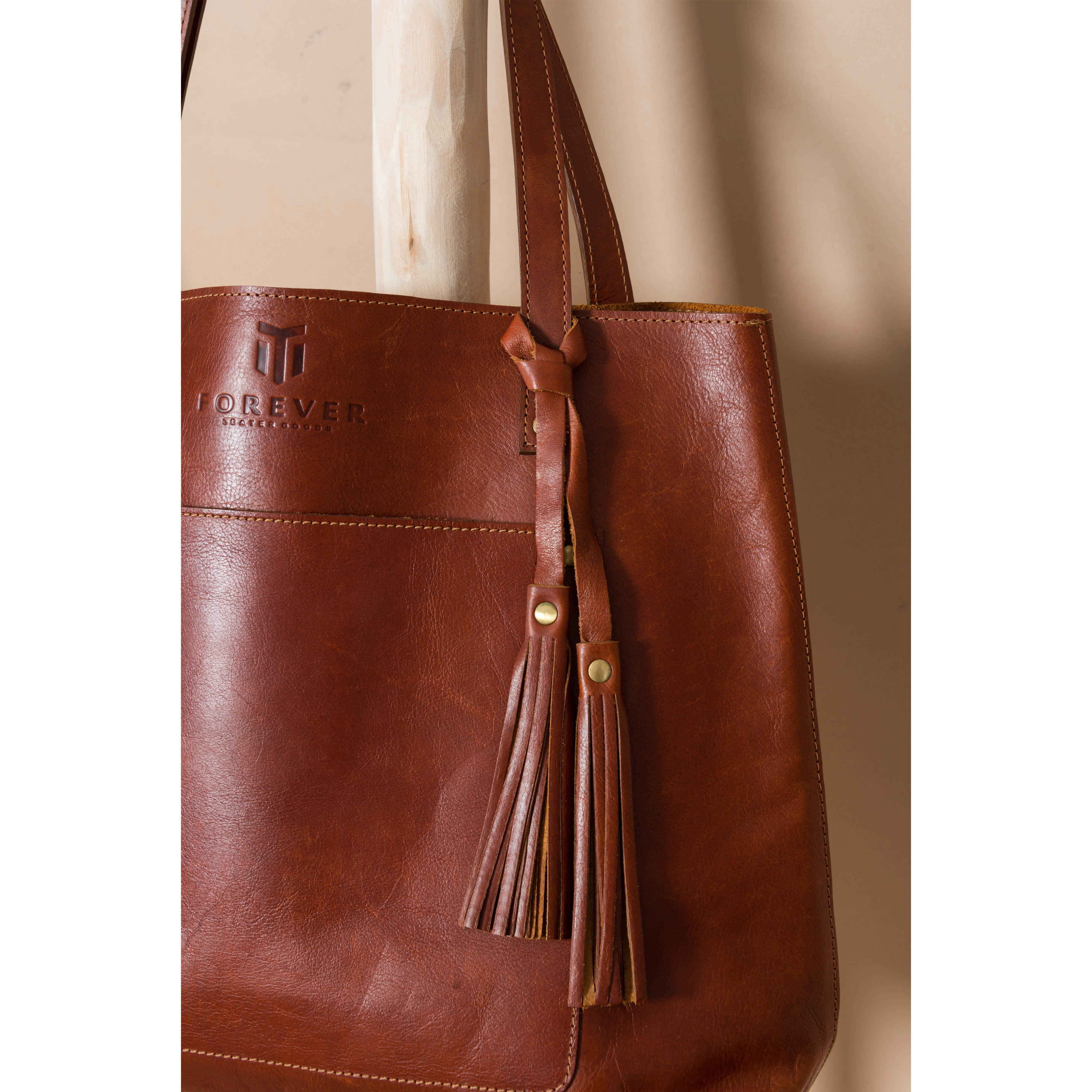 Leather Tote Bag Brown