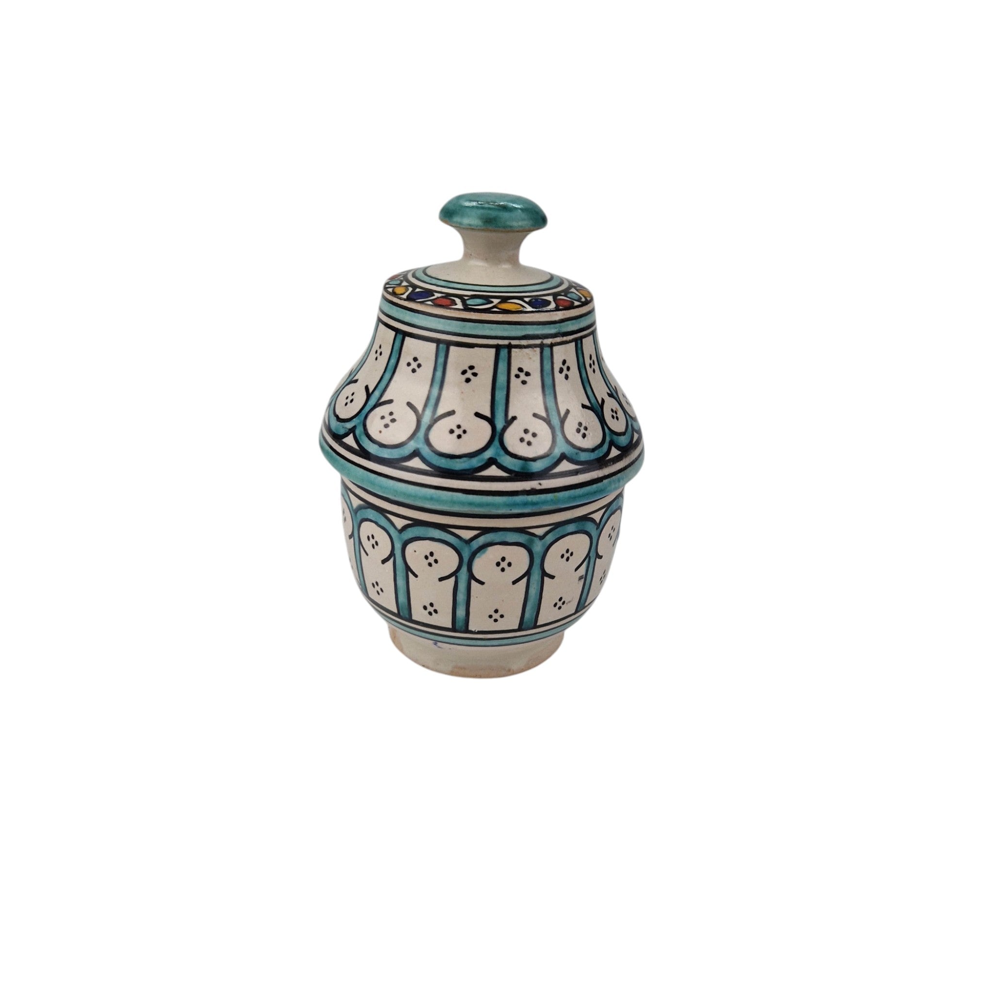 Antique Fes pottery, classic Moorish pattern.