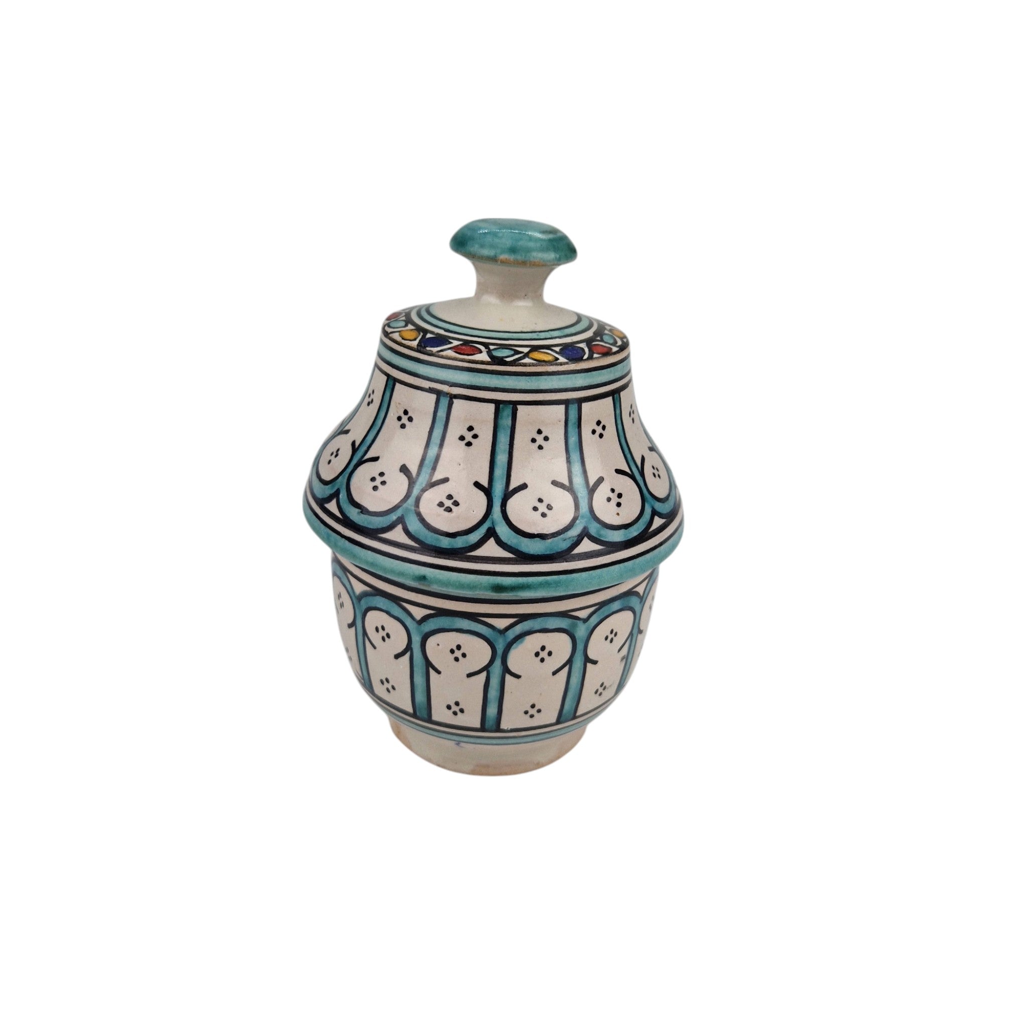 Antique Fes pottery, classic Moorish pattern.