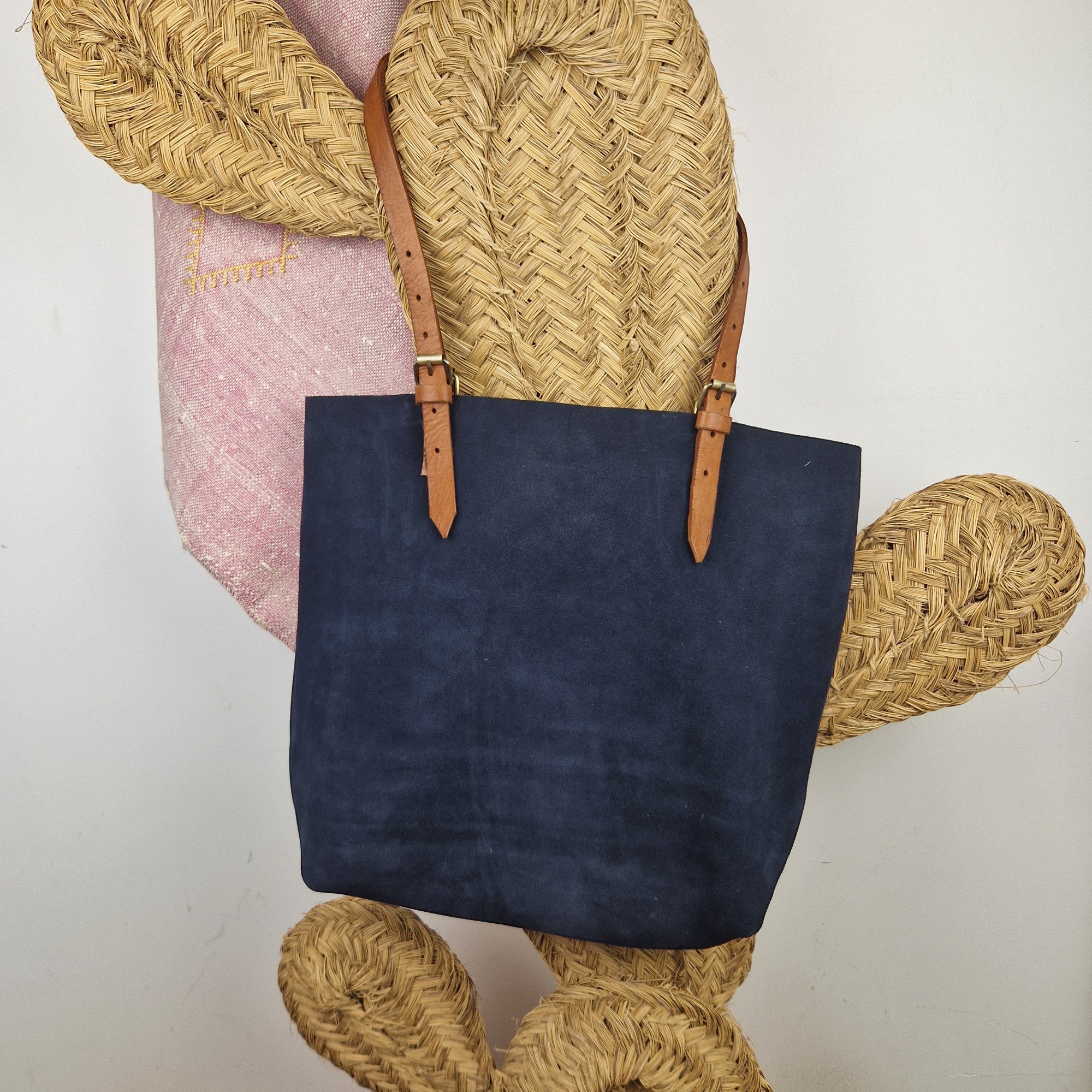 Suede Leather Tote Bag