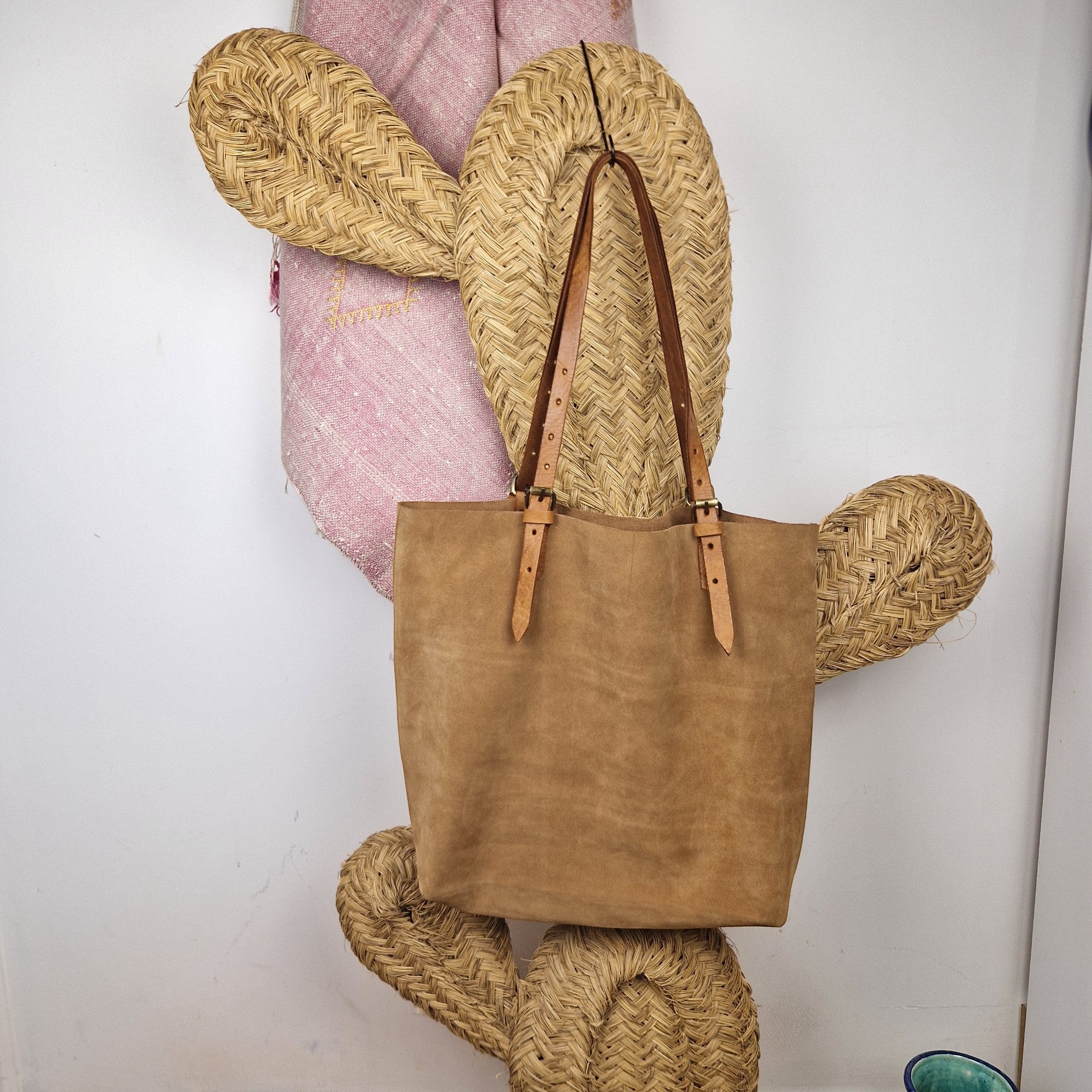 Suede Leather Tote Bag