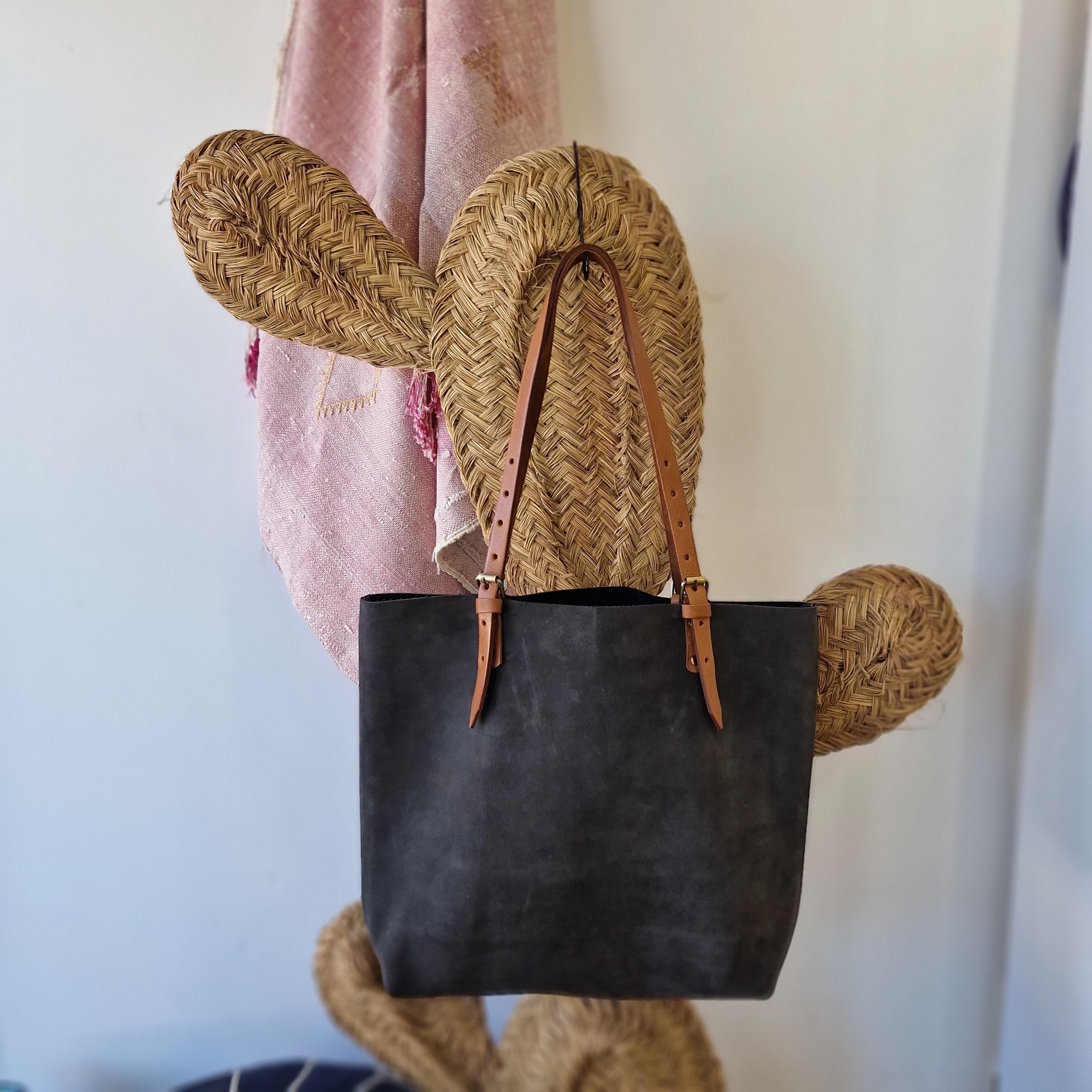 Suede Leather Tote Bag