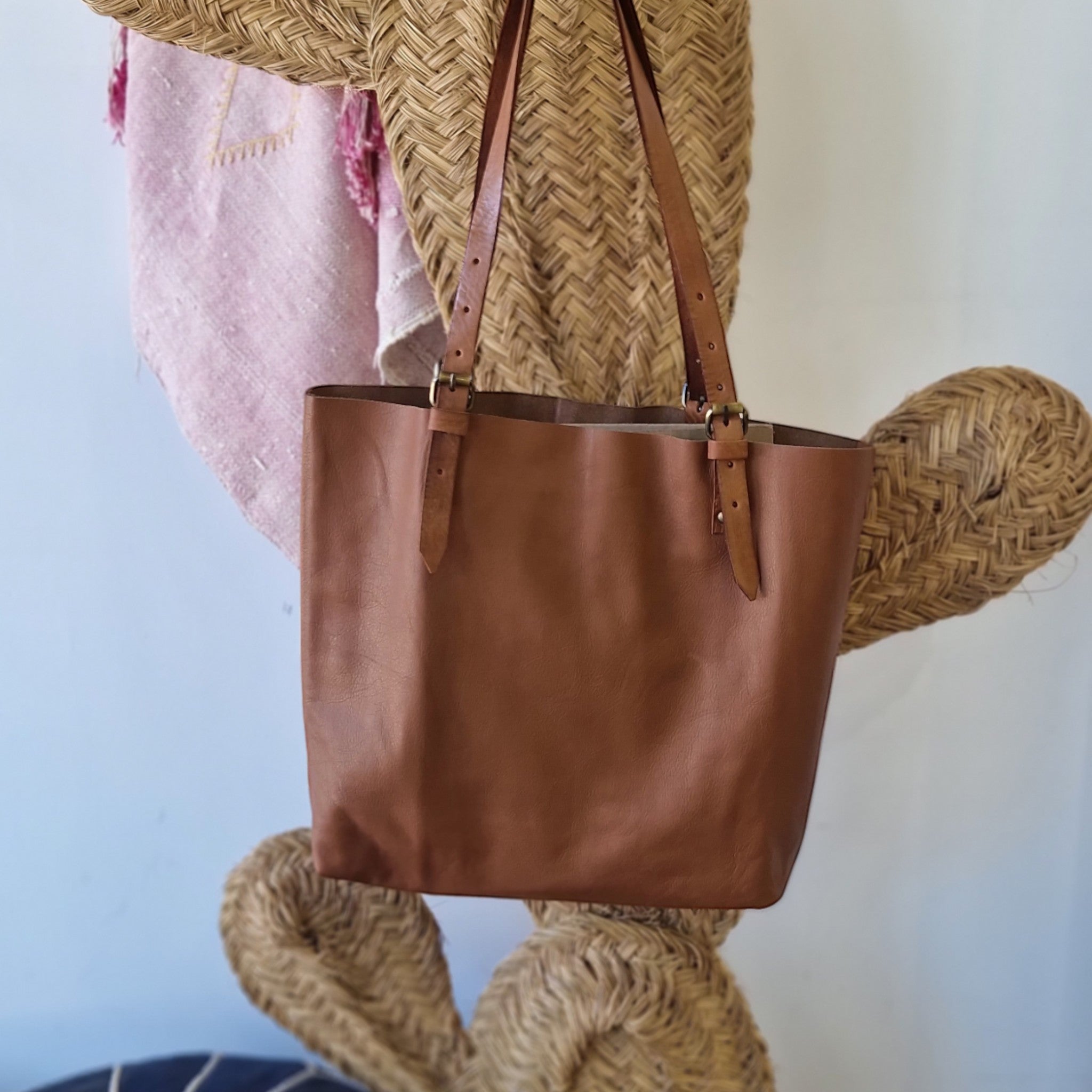 Suede Leather Tote Bag