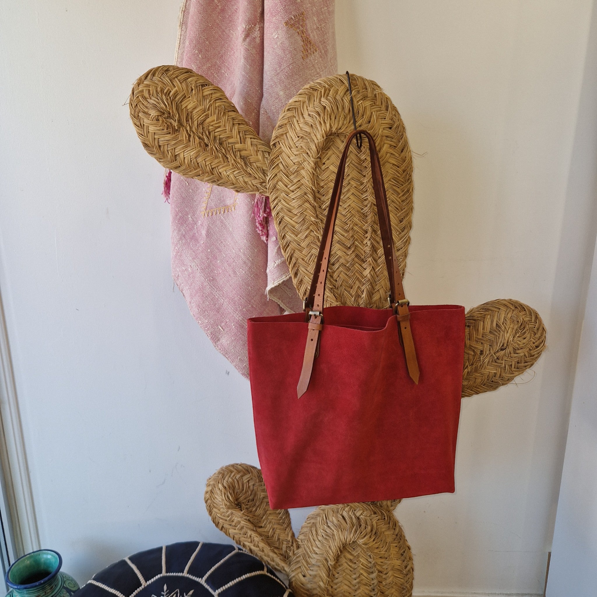 Suede Leather Tote Bag