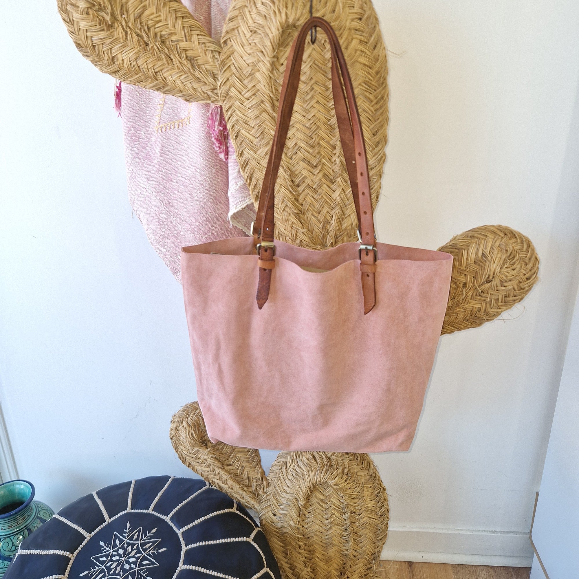 Suede Leather Tote Bag