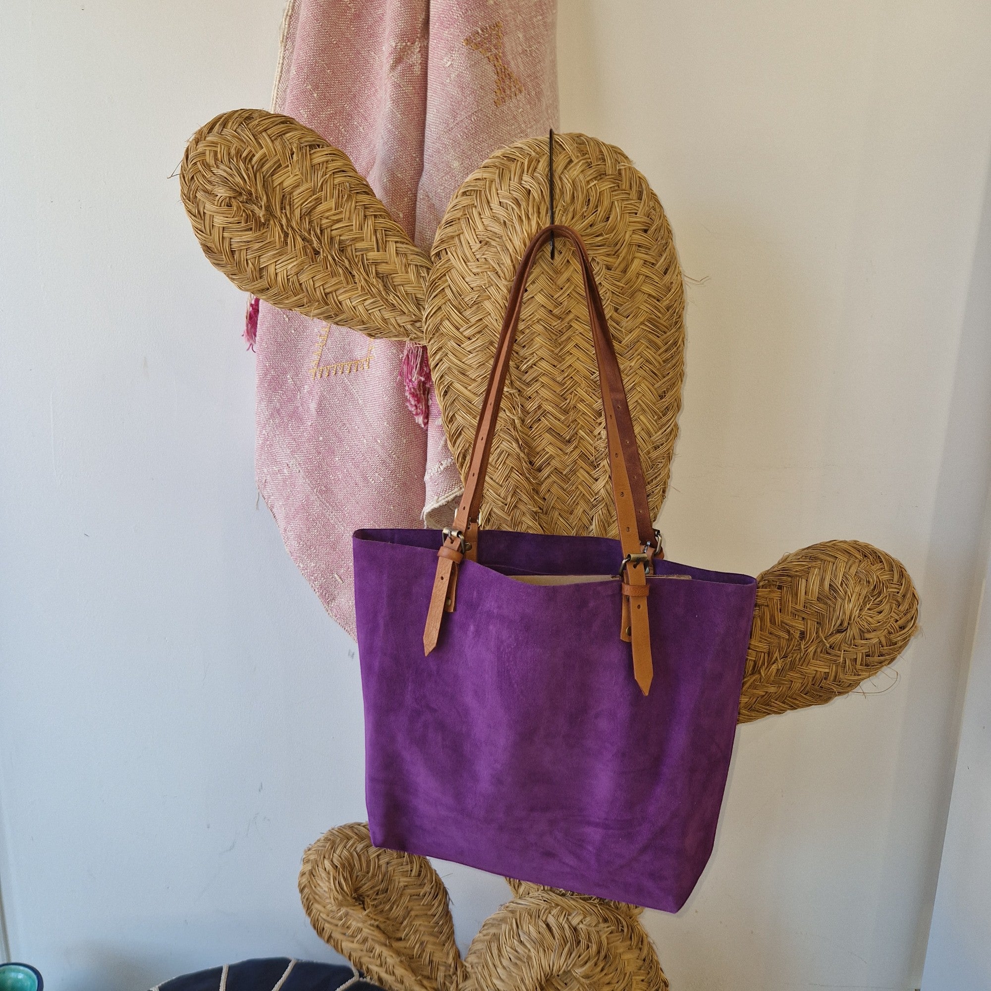 Suede Leather Tote Bag