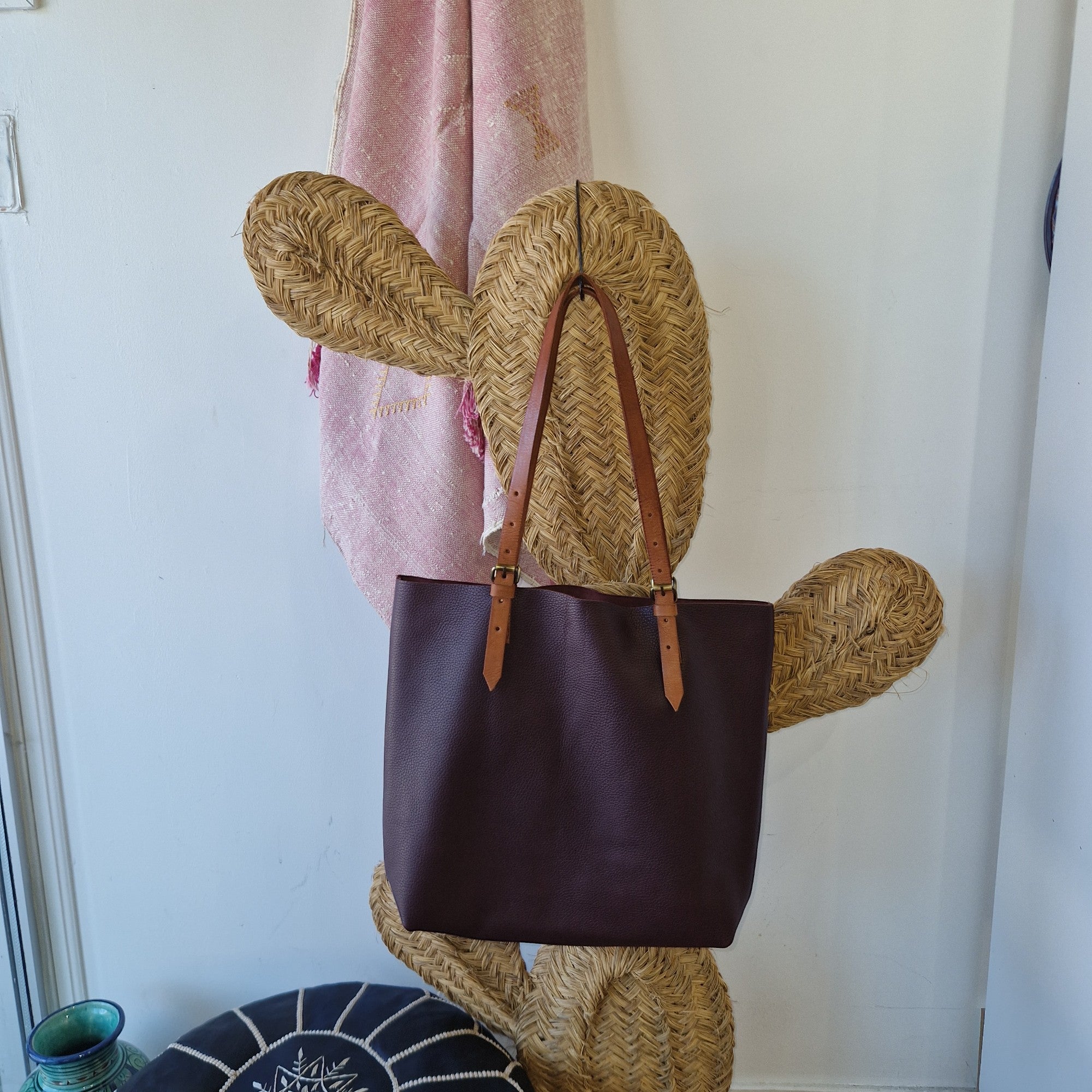 Suede Leather Tote Bag