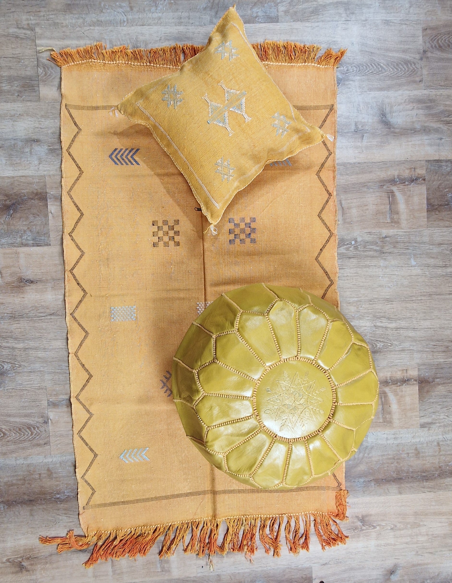 Moroccan Cactus Silk Rug Yellow