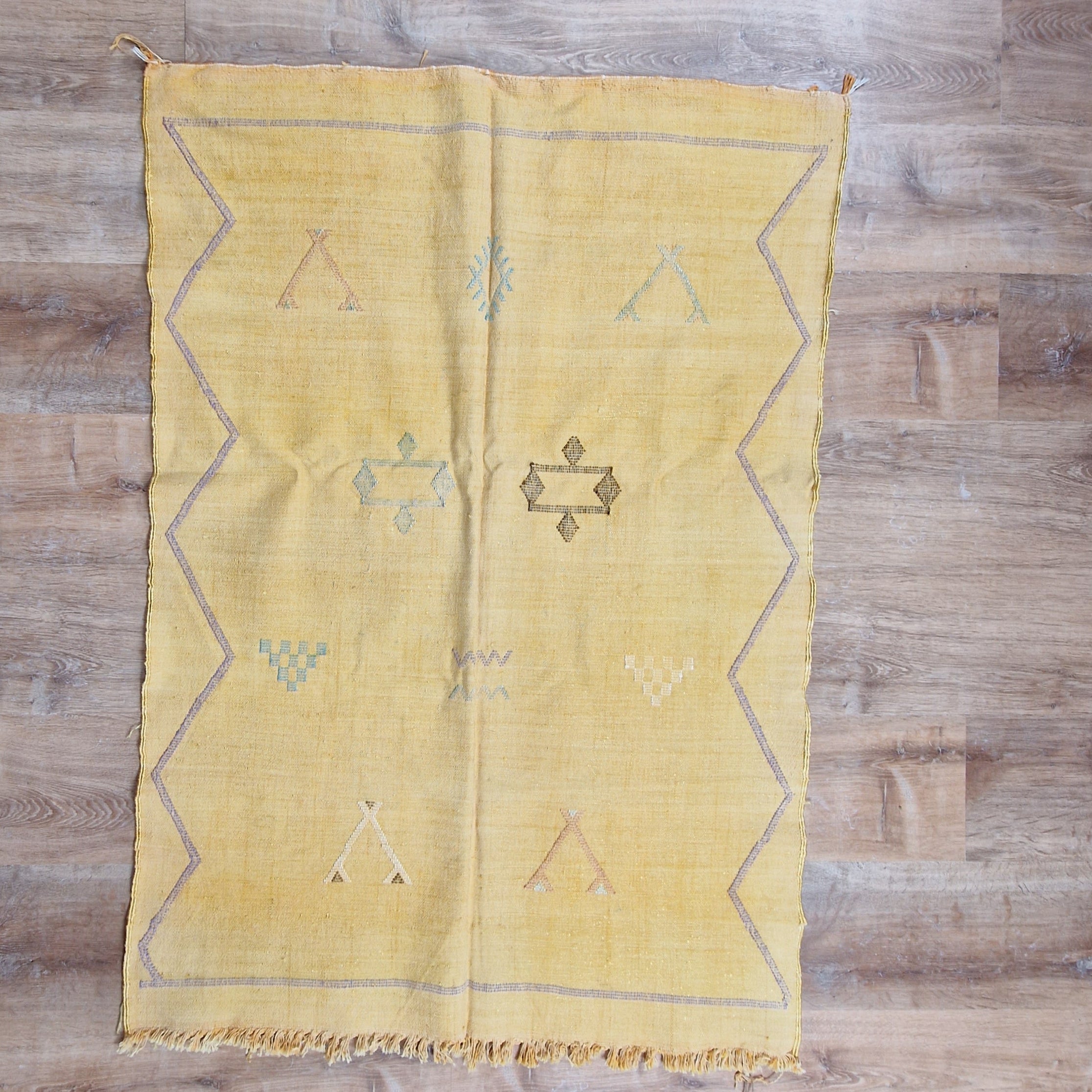 Moroccan Cactus Silk Rug Yellow