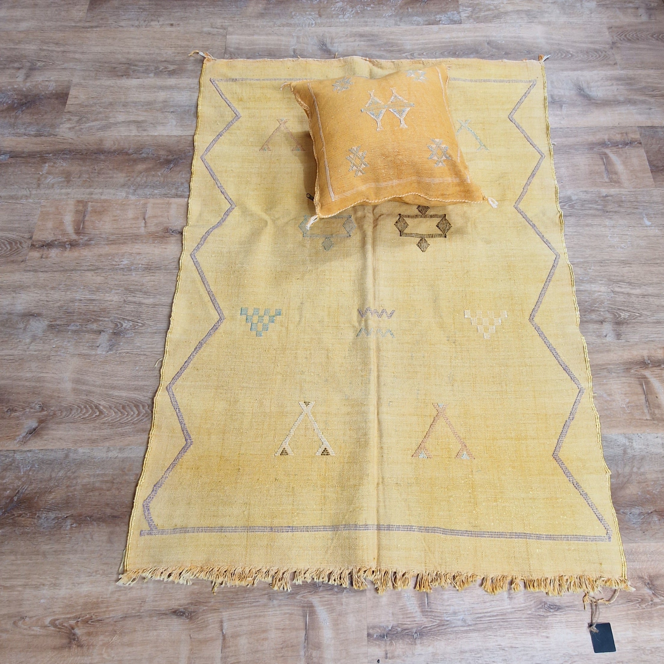 Moroccan Cactus Silk Rug Yellow