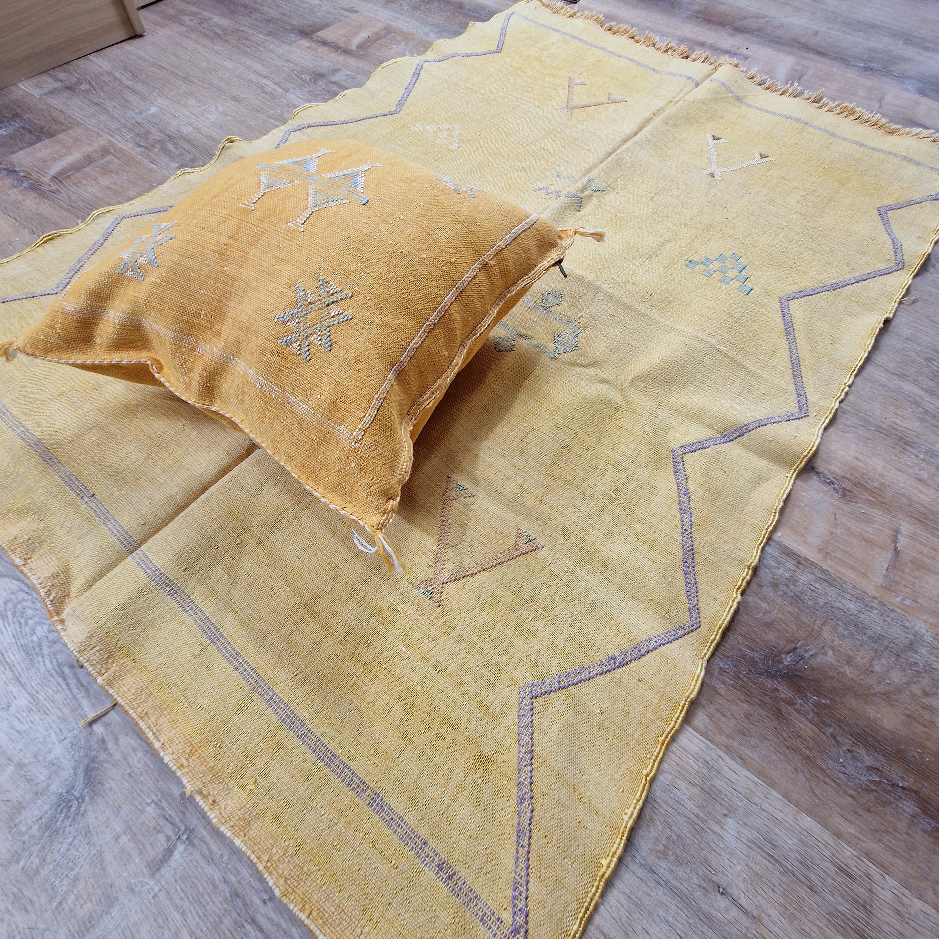 Moroccan Cactus Silk Rug Yellow