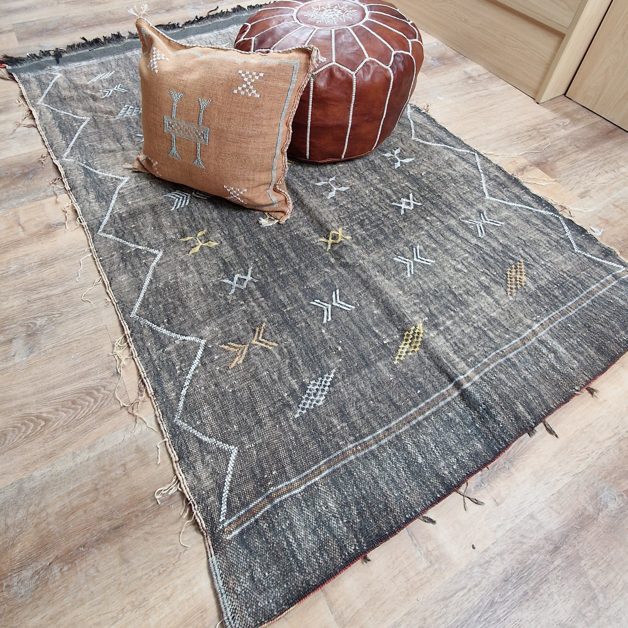 Moroccan Cactus Silk Rug Brown