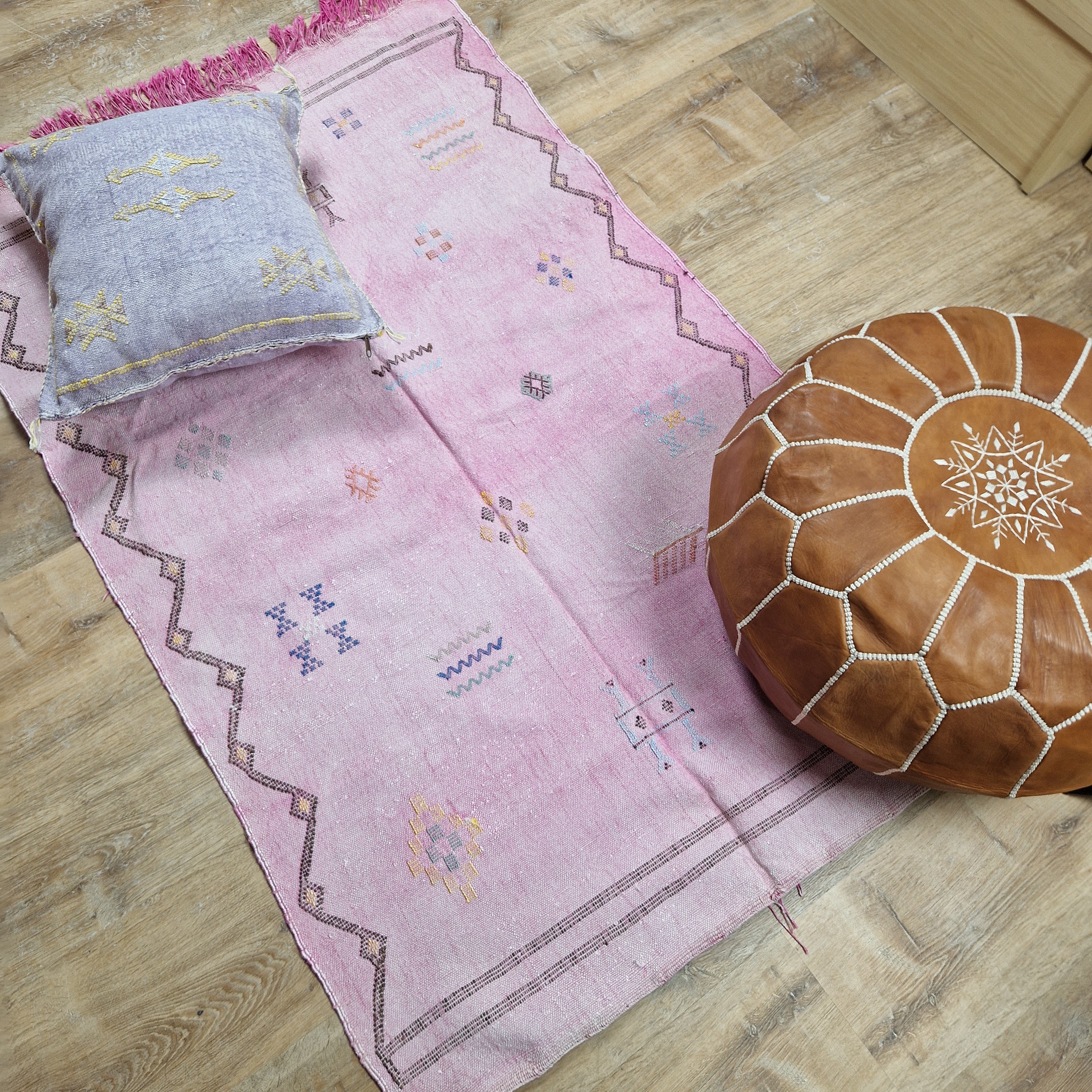 Moroccan Cactus Silk Rug Pink