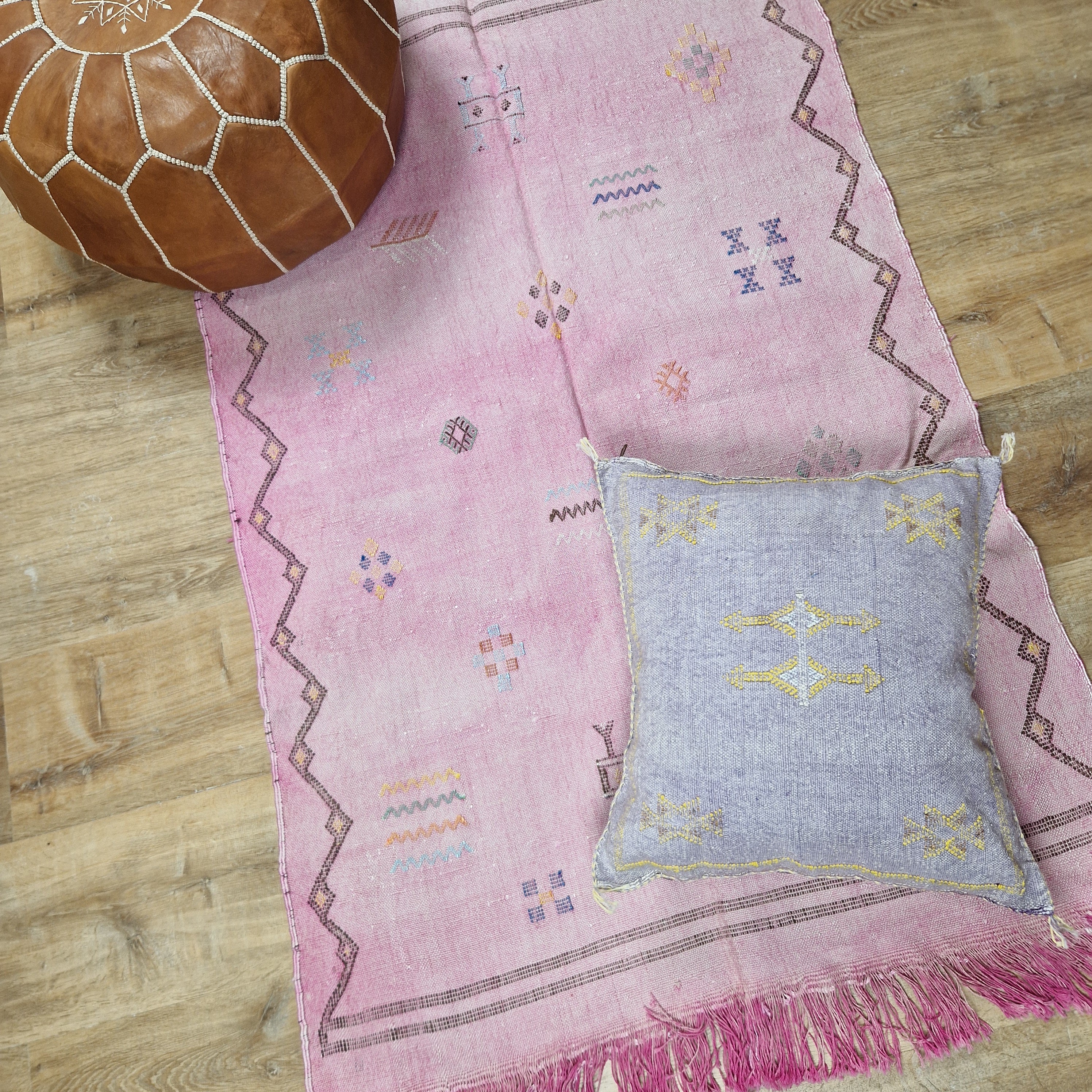 Moroccan Cactus Silk Rug Pink