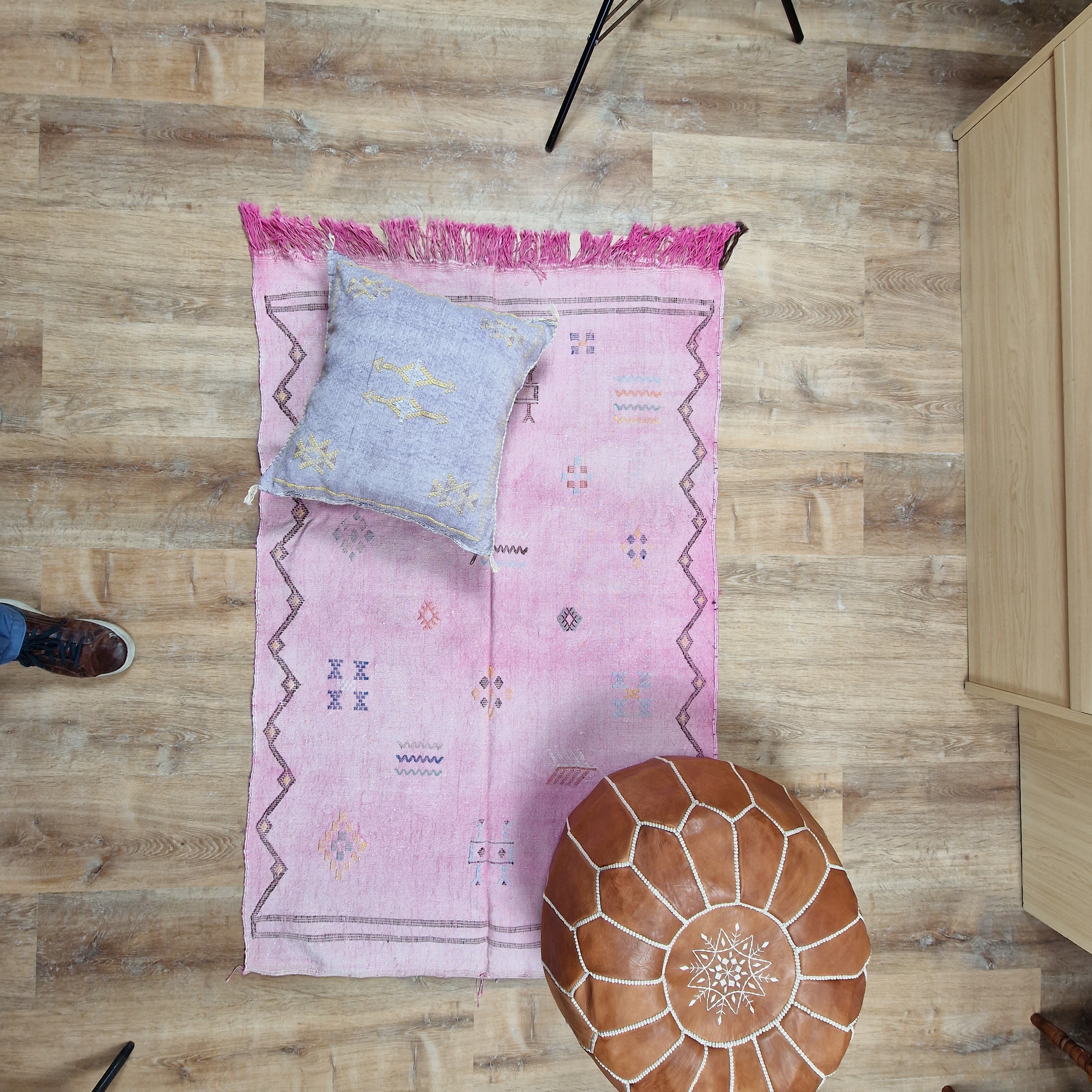 Moroccan Cactus Silk Rug Pink