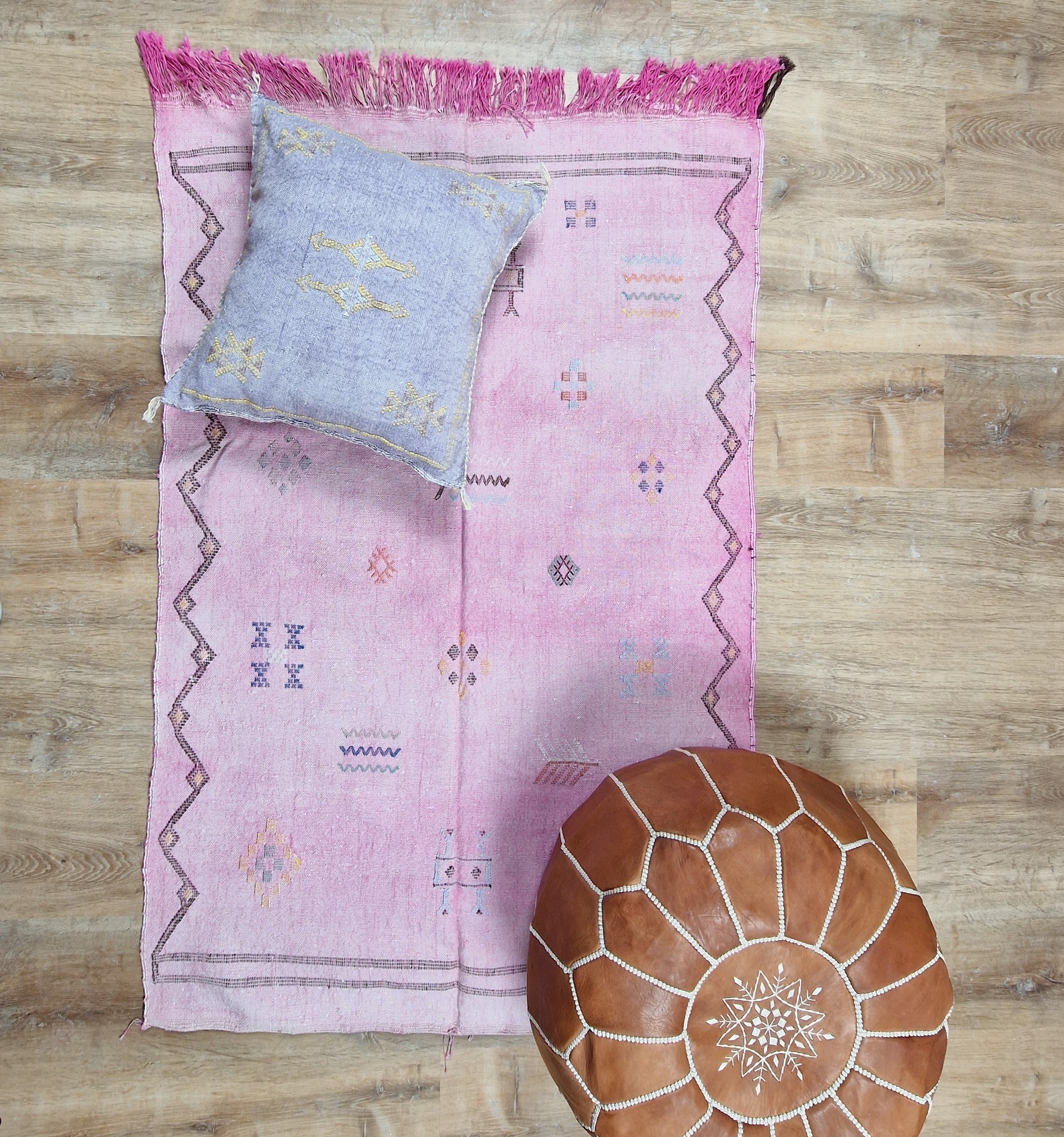 Moroccan Cactus Silk Rug Pink