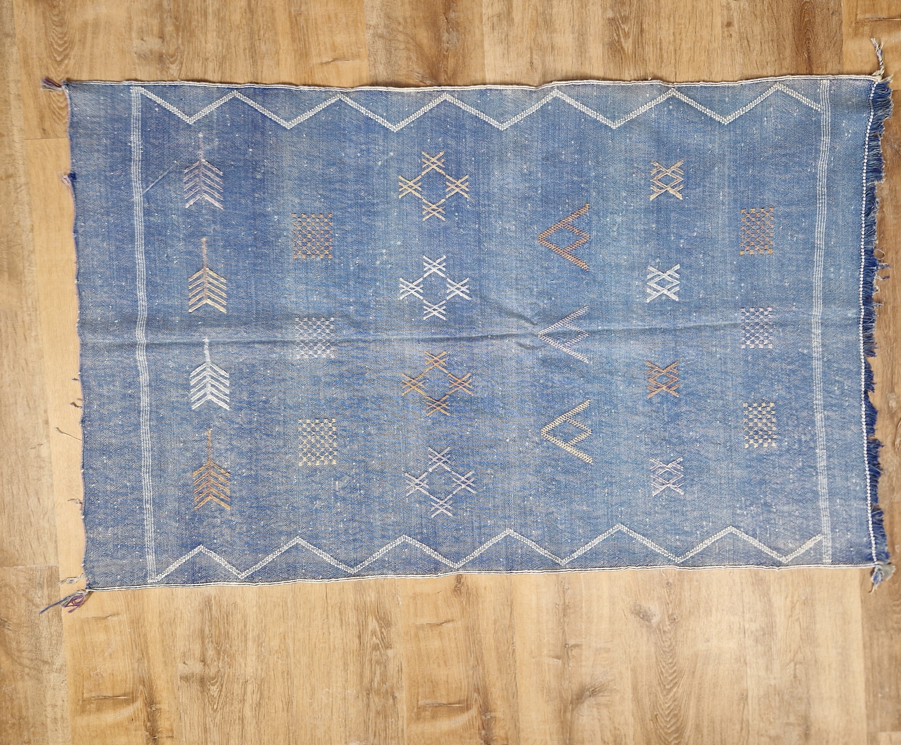 Moroccan Cactus Silk Rug Blue