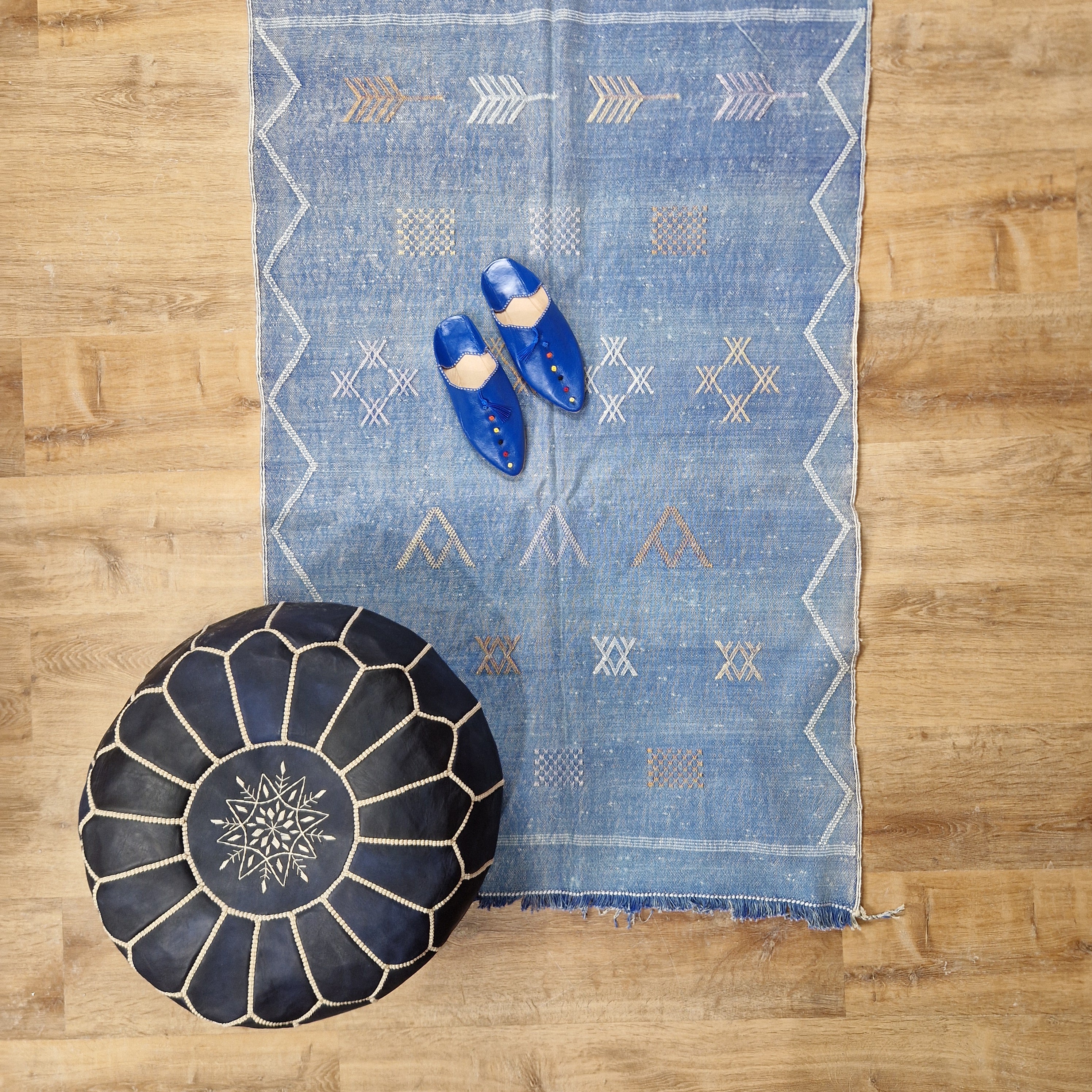 Moroccan Cactus Silk Rug Blue