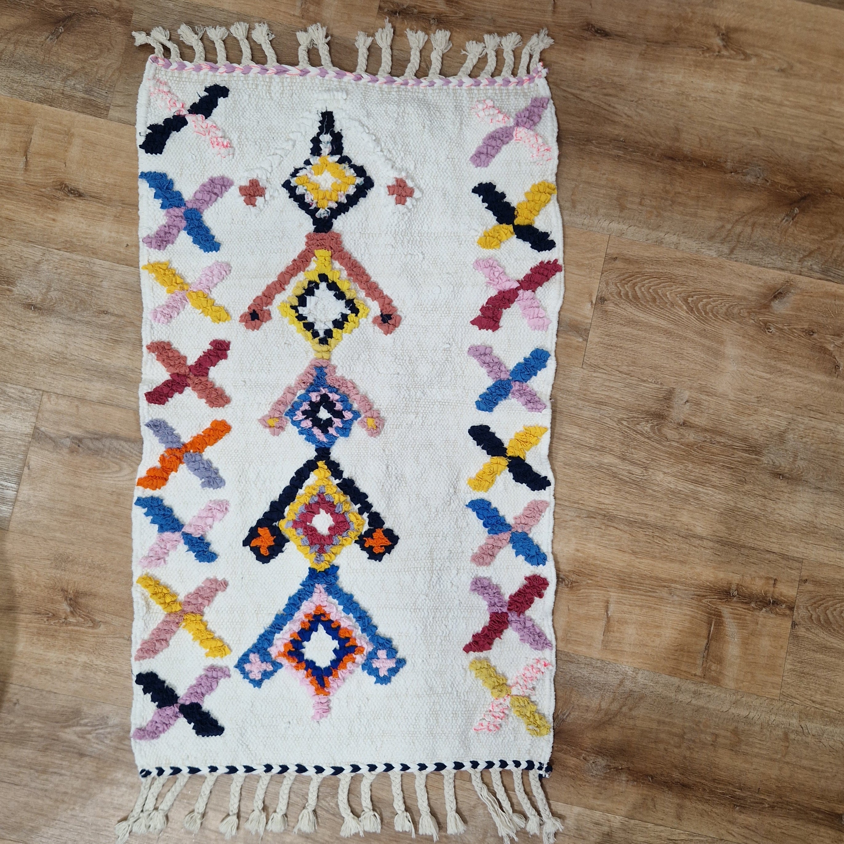 Moroccan Rug Boucharouit – Cotton 2’x 4’