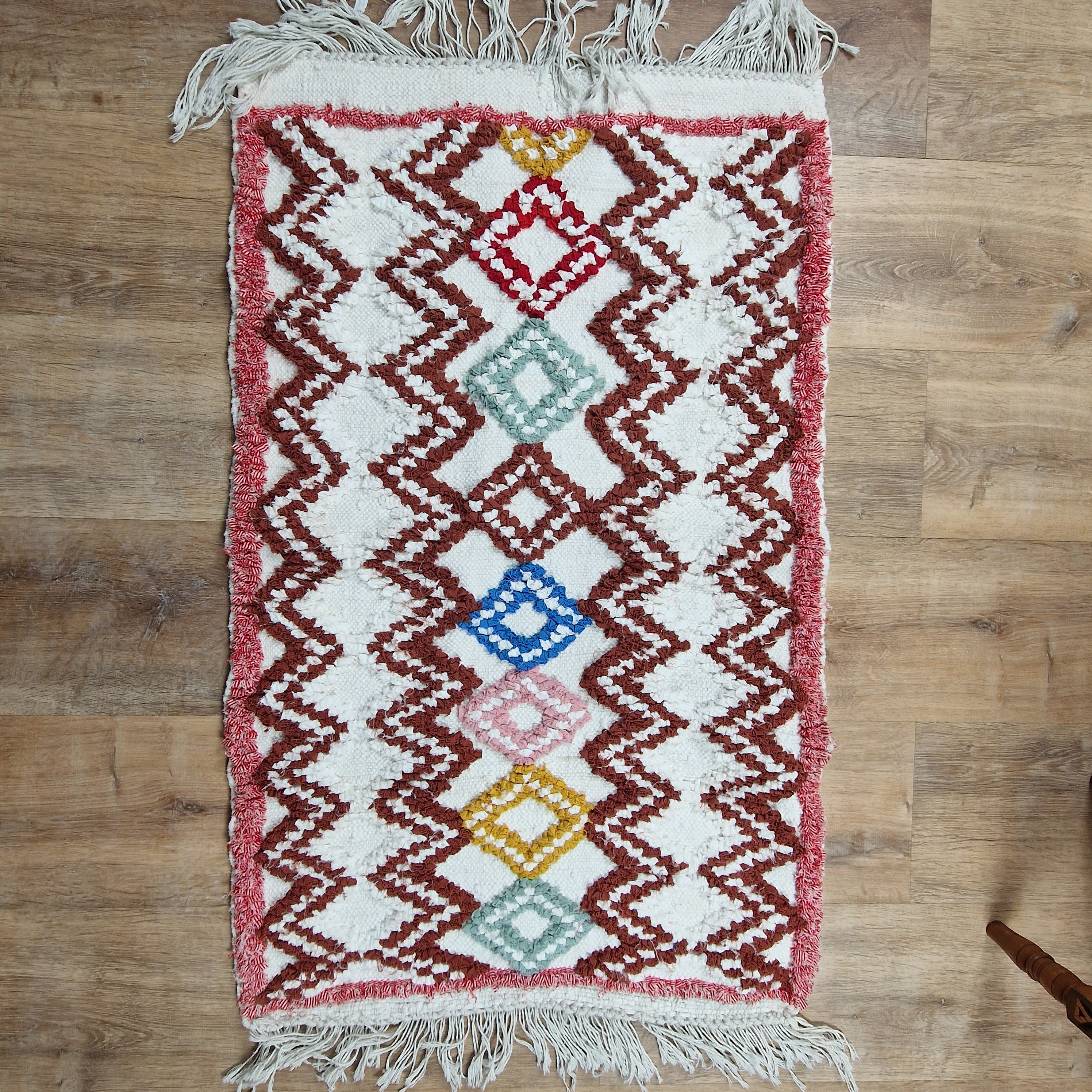 Moroccan Rug Boucharouit – Cotton 2’x 4’