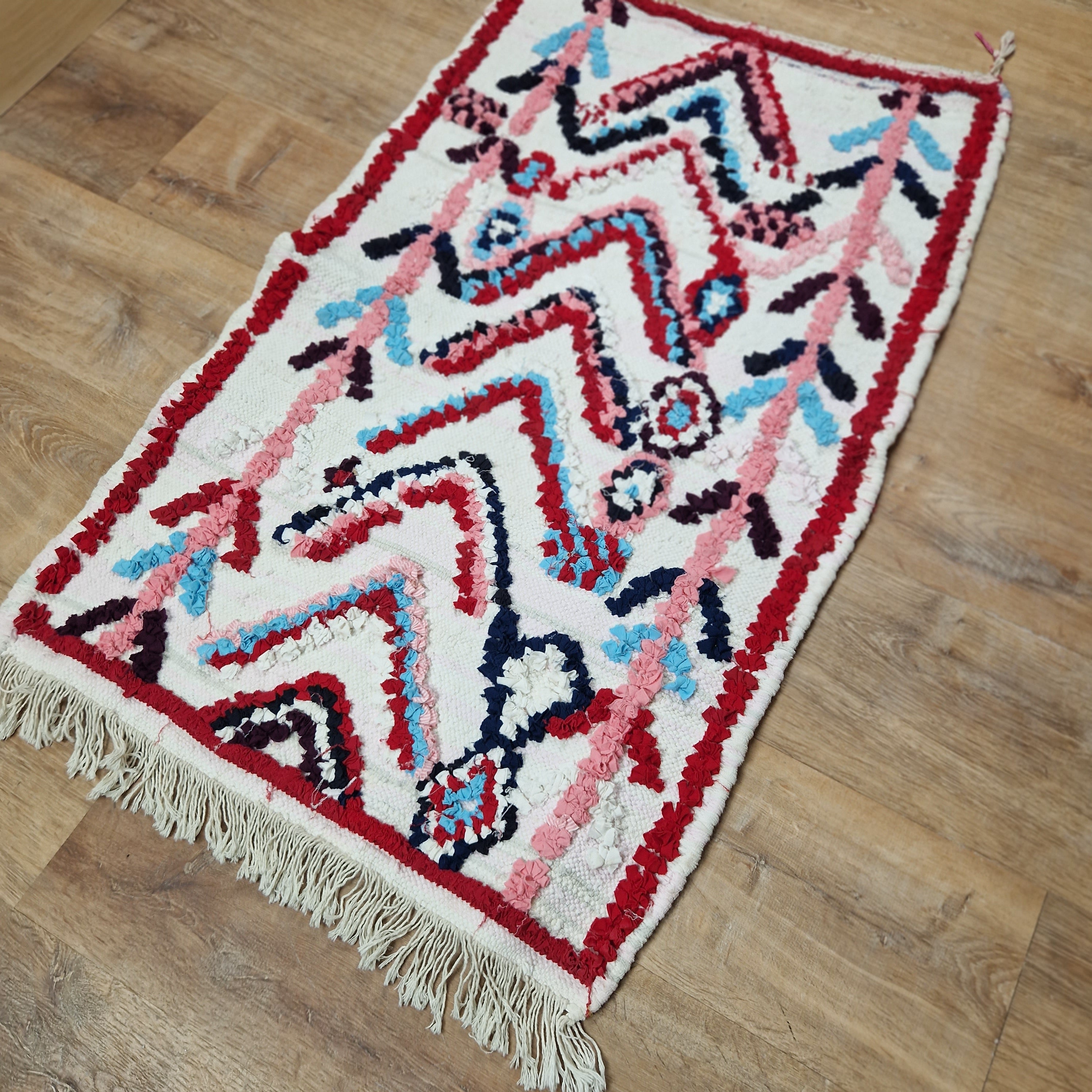 Moroccan Rug Boucharouit – Cotton 2’x 4’