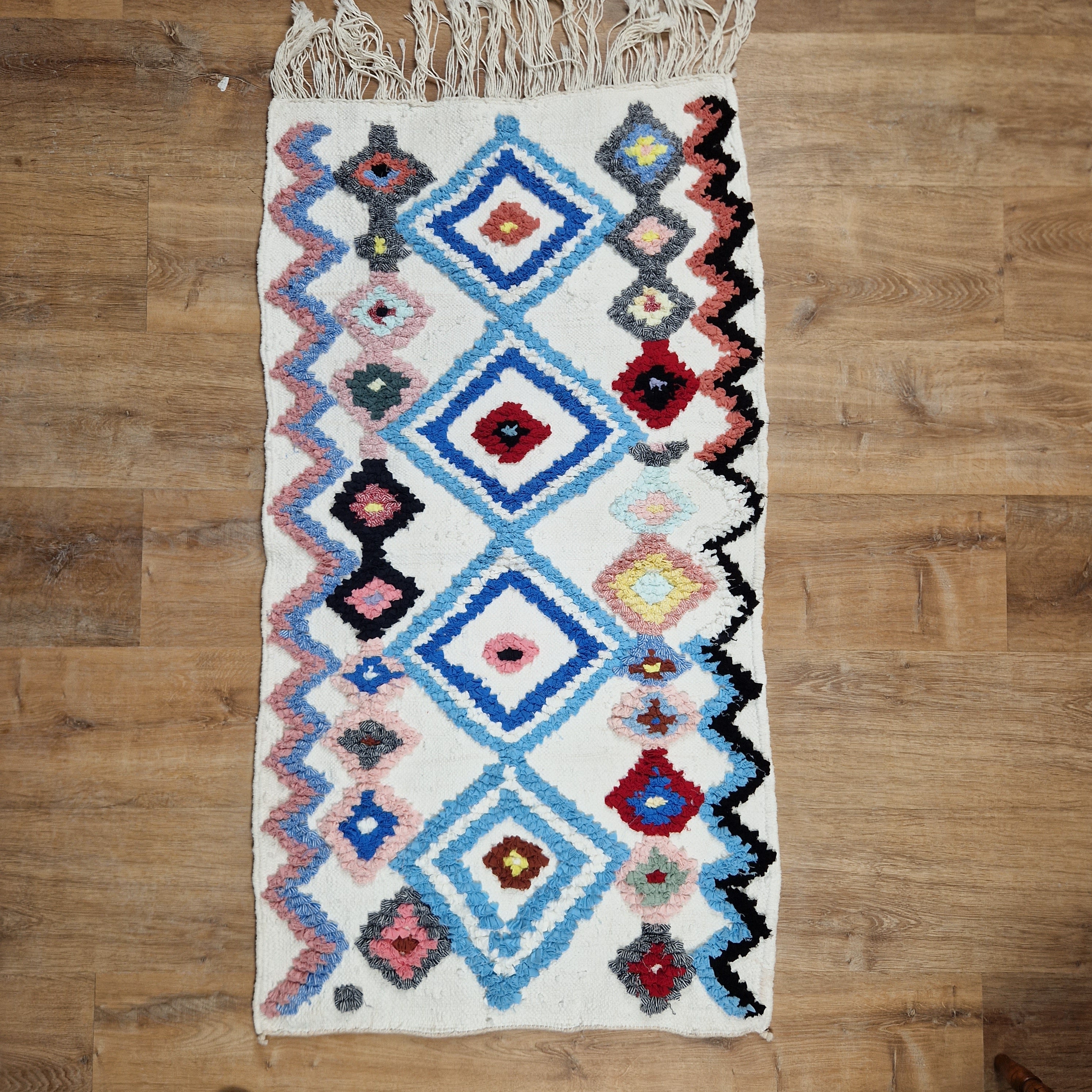 Moroccan Rug Boucharouit – Cotton 2’x 4’