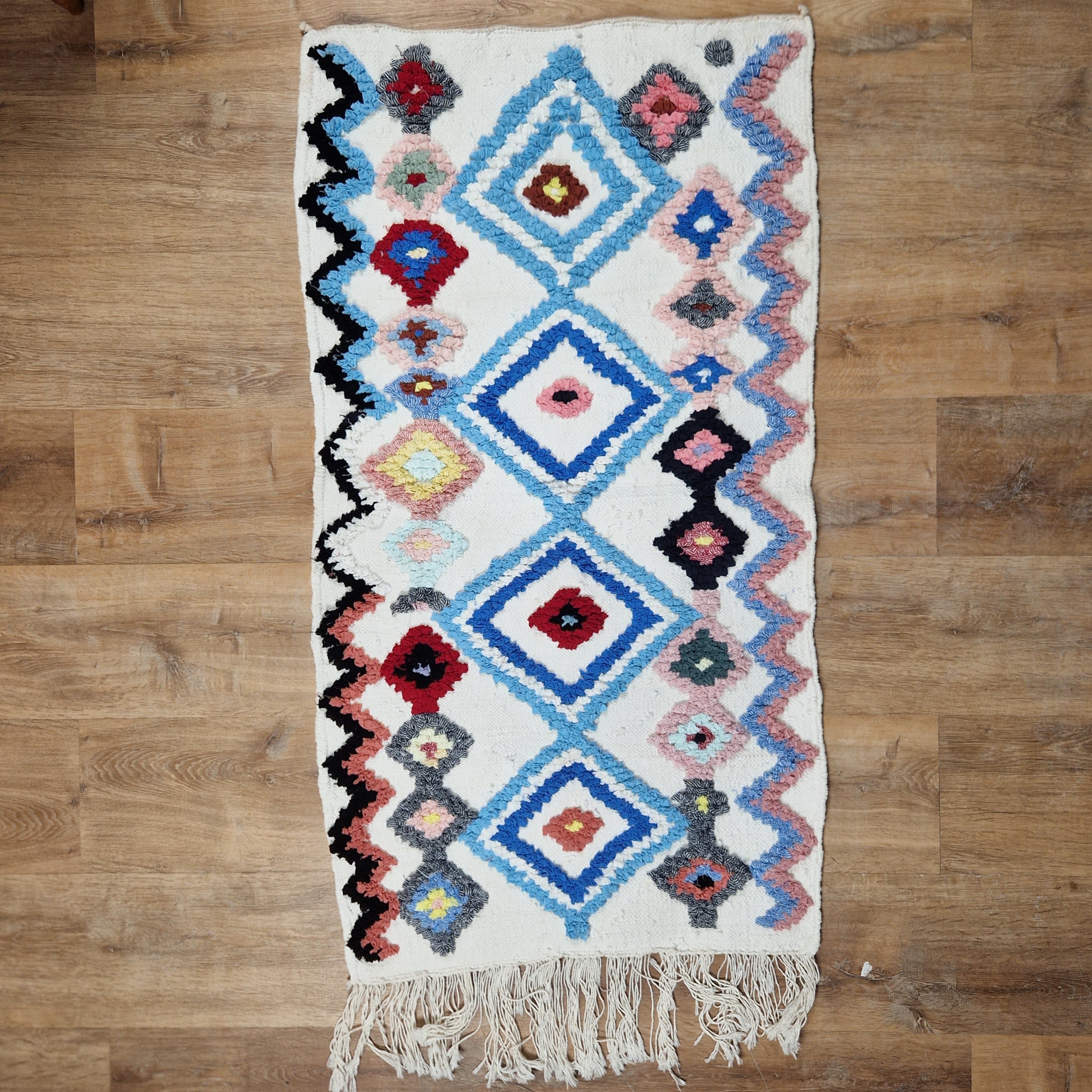 Moroccan Rug Boucharouit – Cotton 2’x 4’