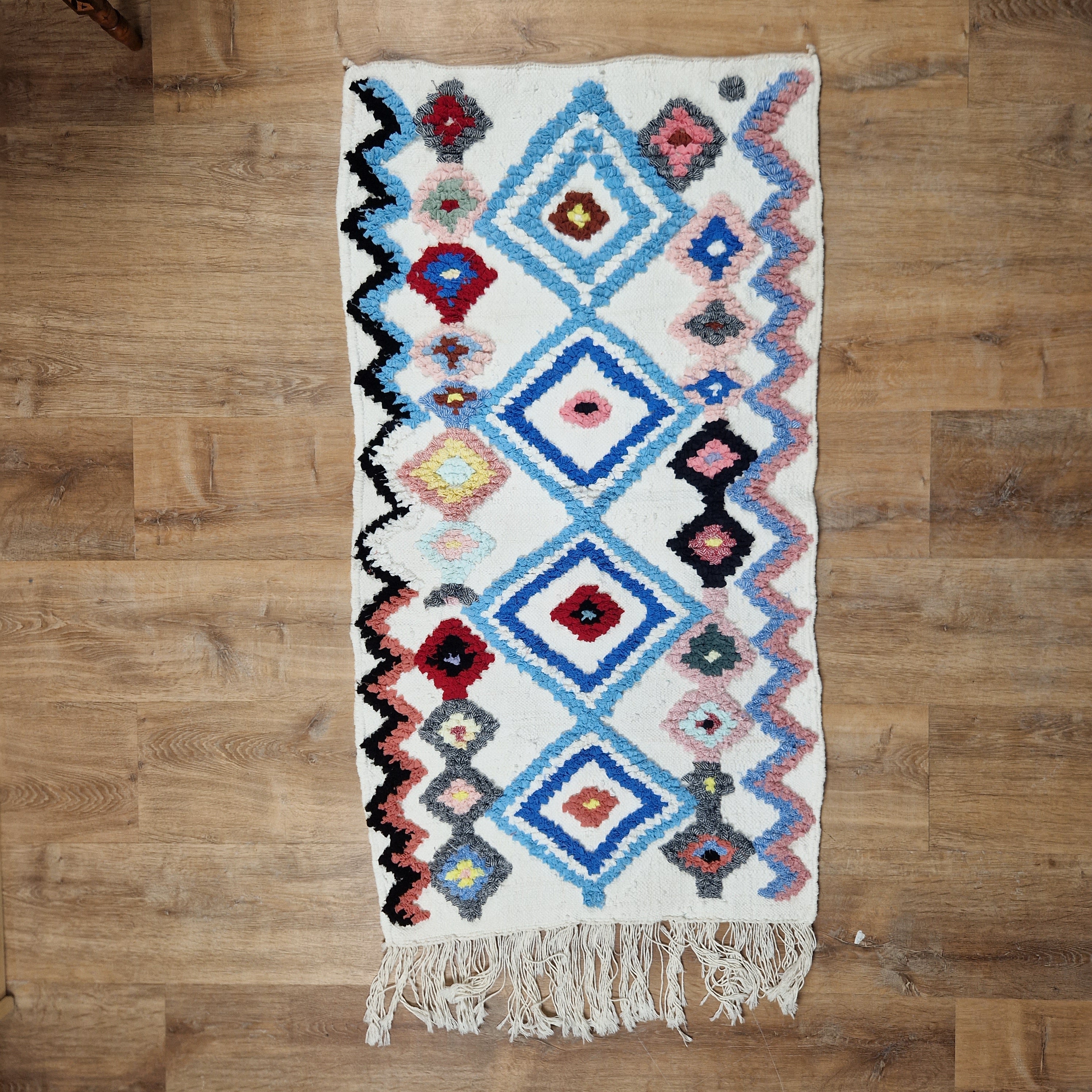 Moroccan Rug Boucharouit – Cotton 2’x 4’