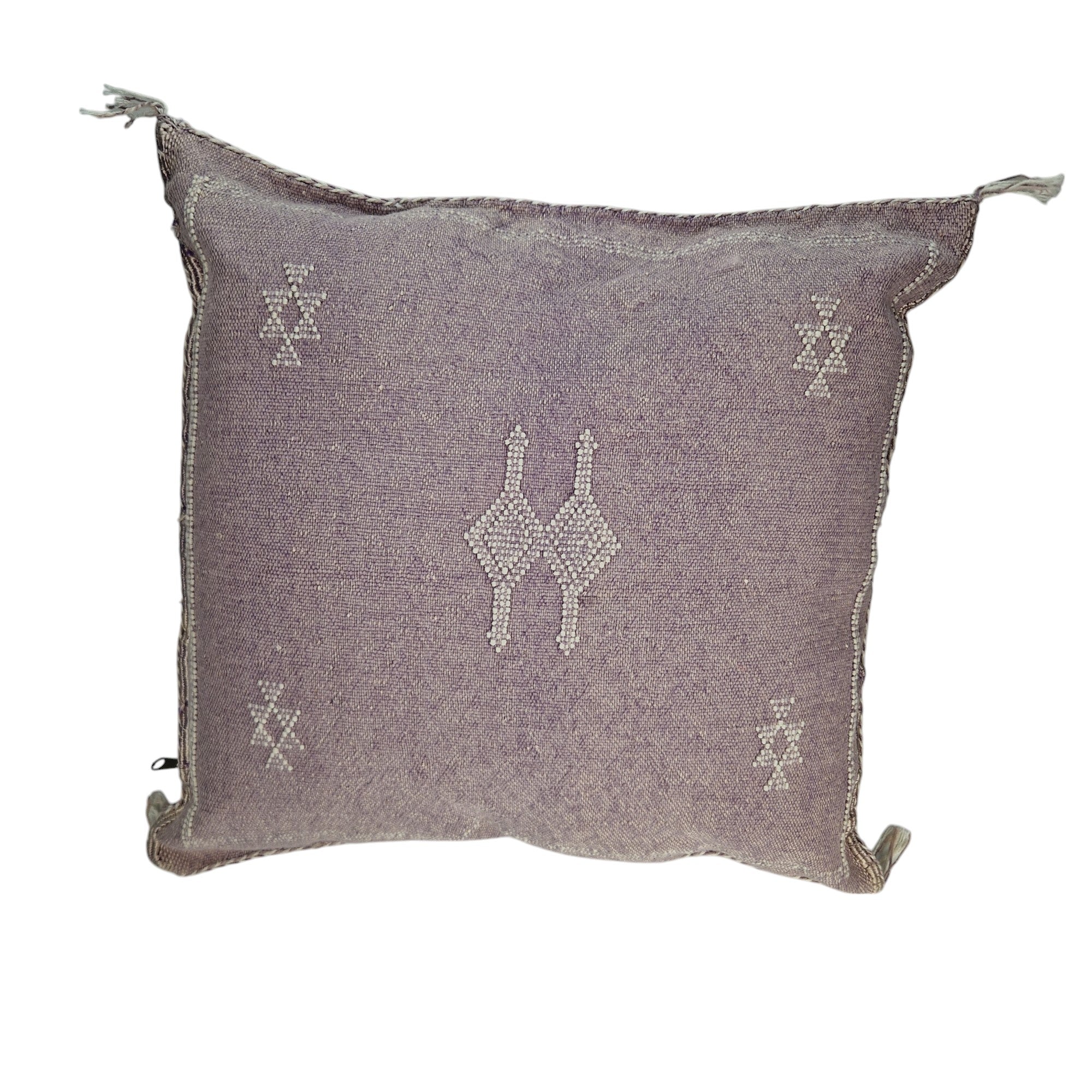 Handwoven Moroccan cactus Silk Pillow, 20x20 inch