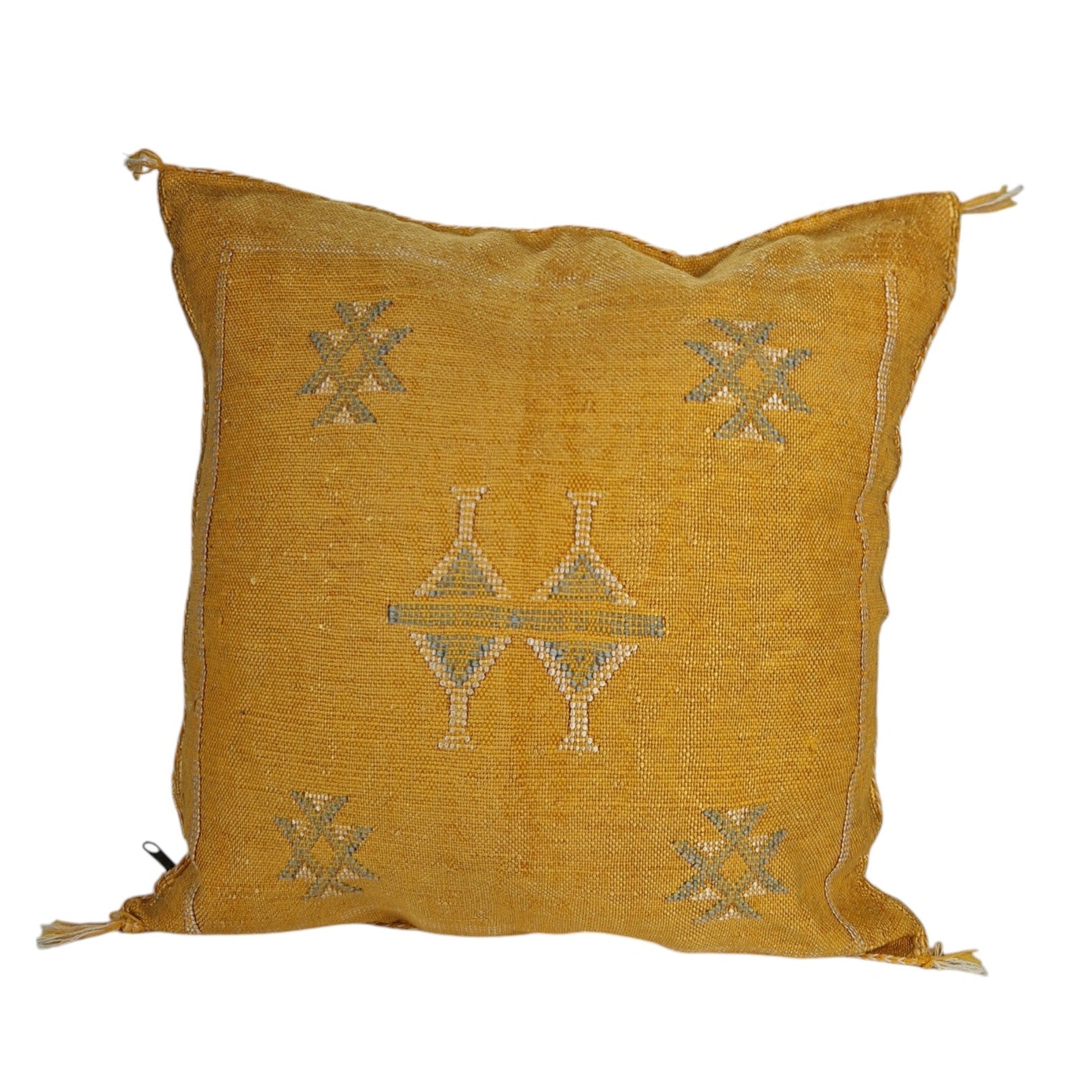 Handwoven Moroccan cactus Silk Pillow, 20x20 inch