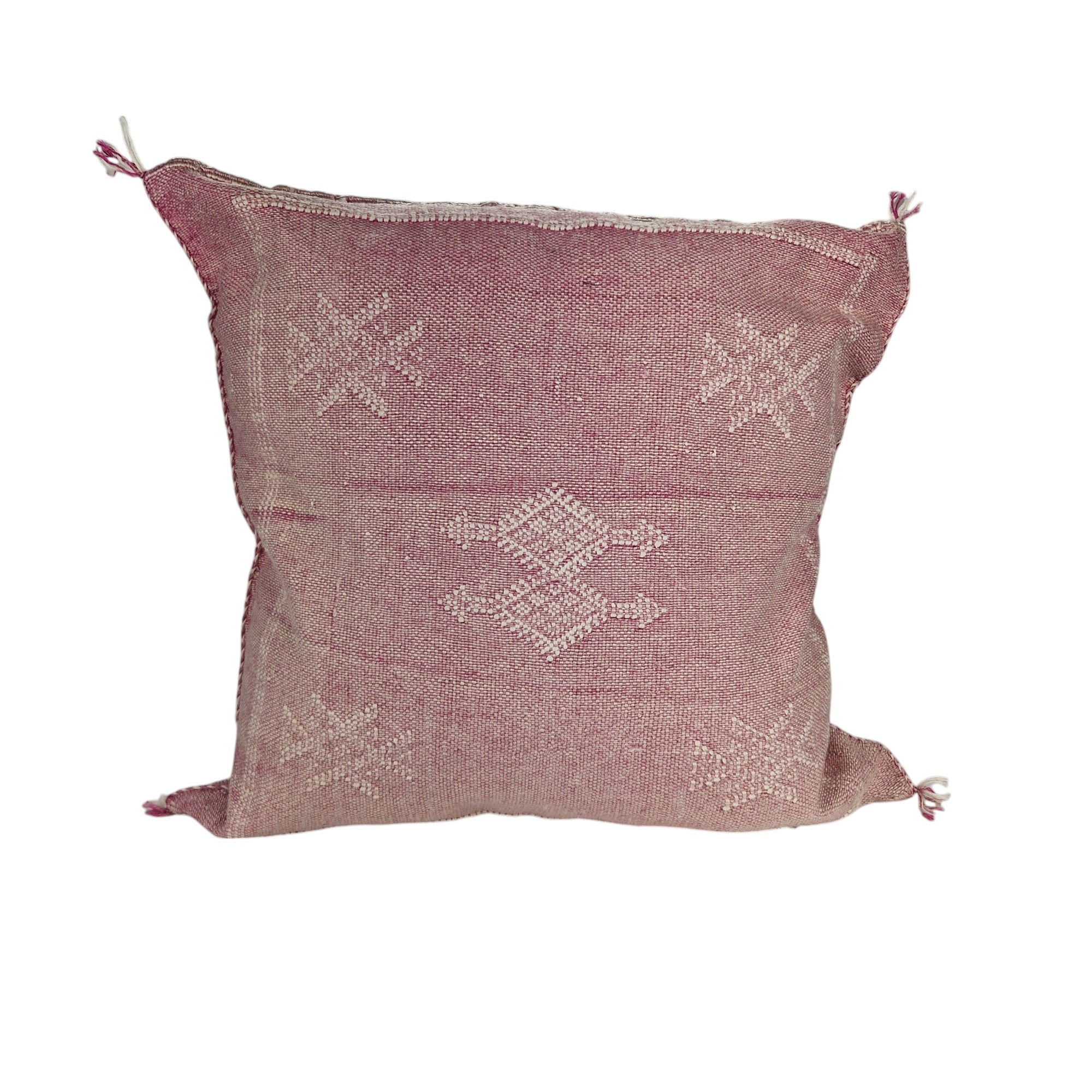 Handwoven Moroccan cactus Silk Pillow, 20x20 inch