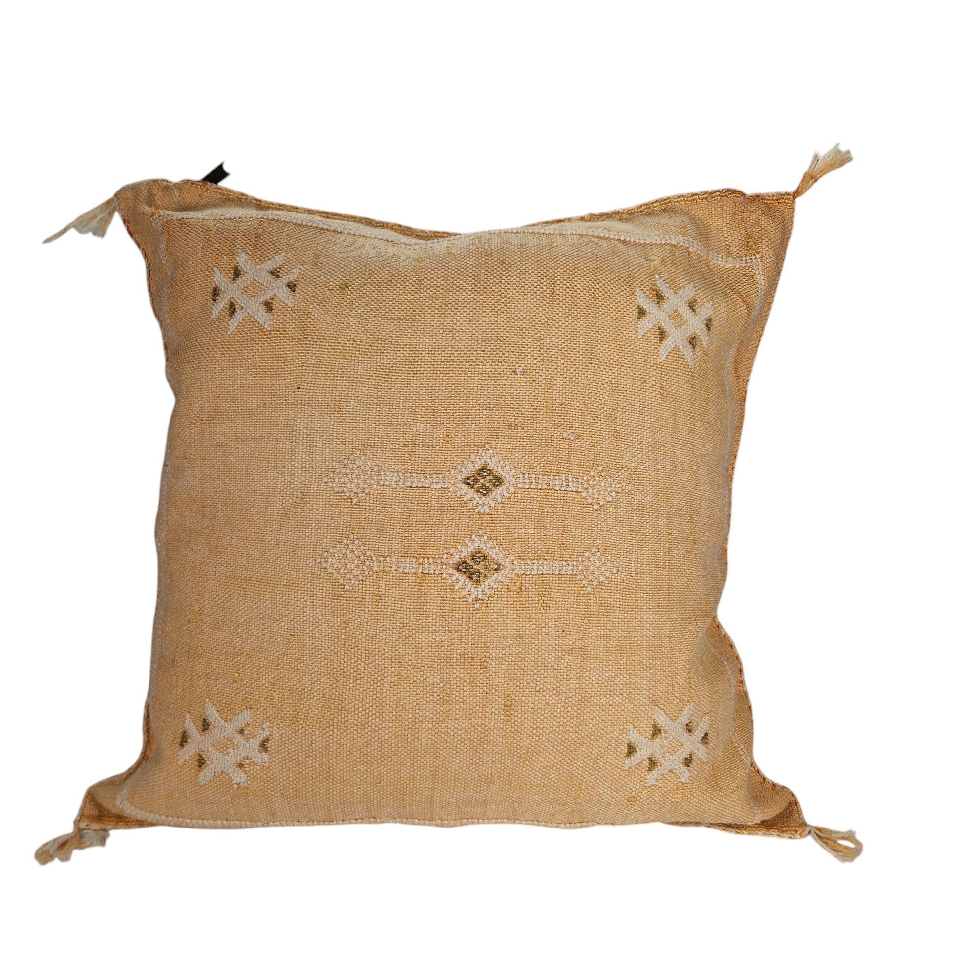 Handwoven Moroccan cactus Silk Pillow, 20x20 inch