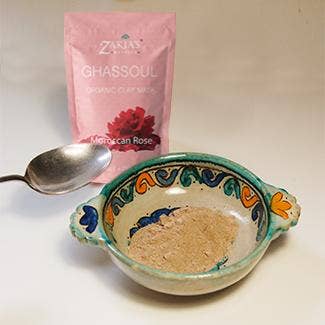 Masque visage et cheveux bio au ghassoul marocain « Rhassoul » à l'argile - Rose - 8 oz.