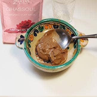 Masque visage et cheveux bio au ghassoul marocain « Rhassoul » à l'argile - Rose - 8 oz.