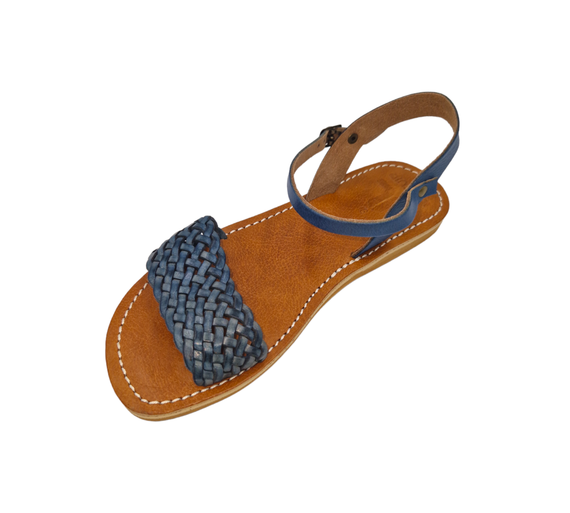 Leather Sandals for Women - Blue