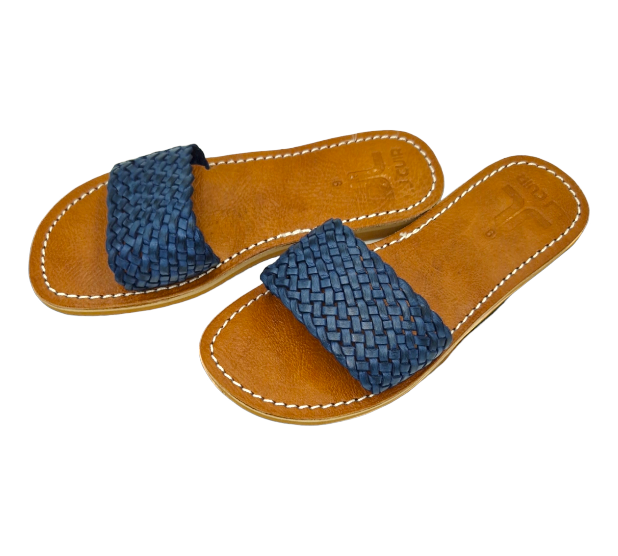 Leather Sandals for Women - Blue