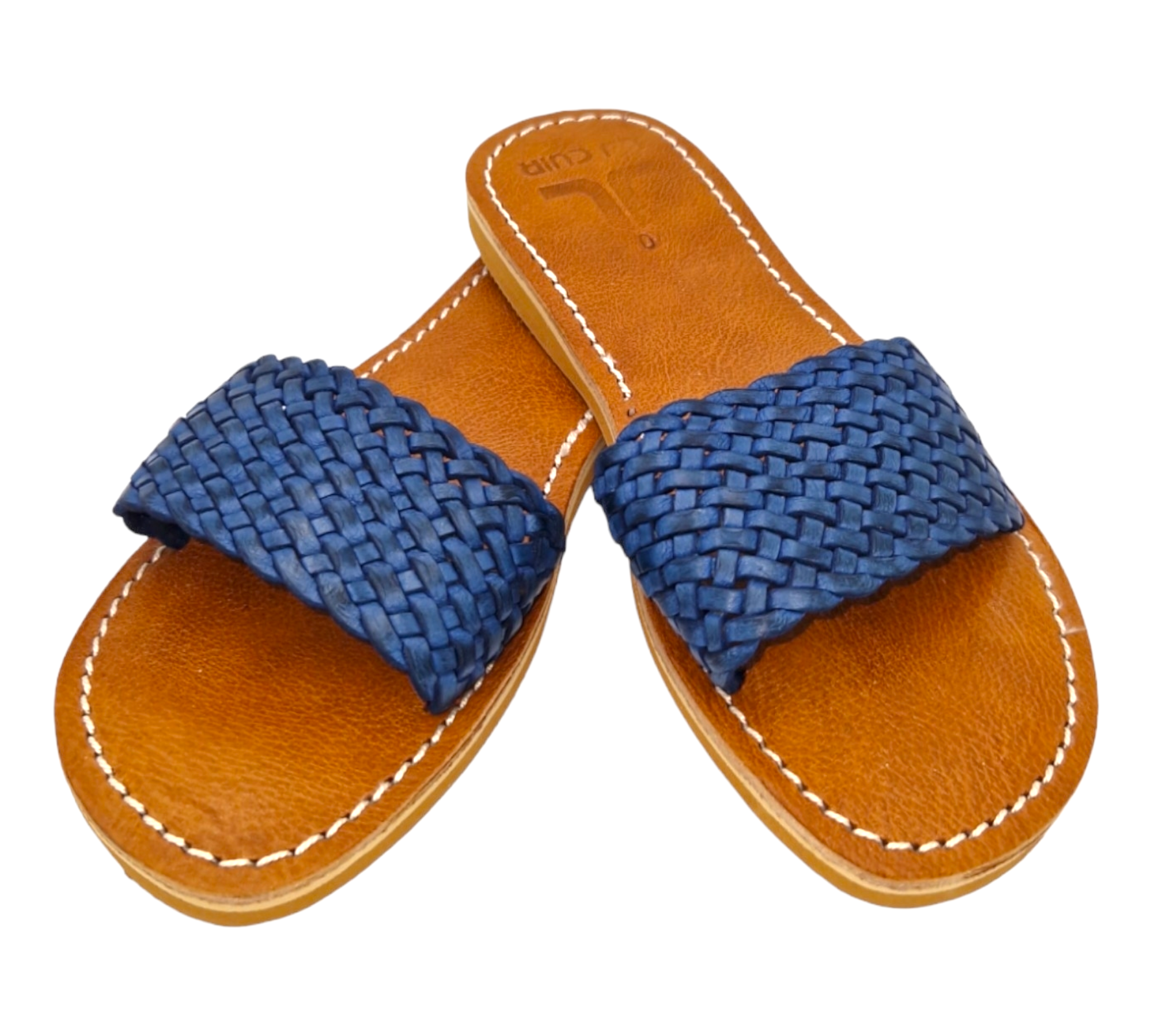 Leather Sandals for Women - Blue