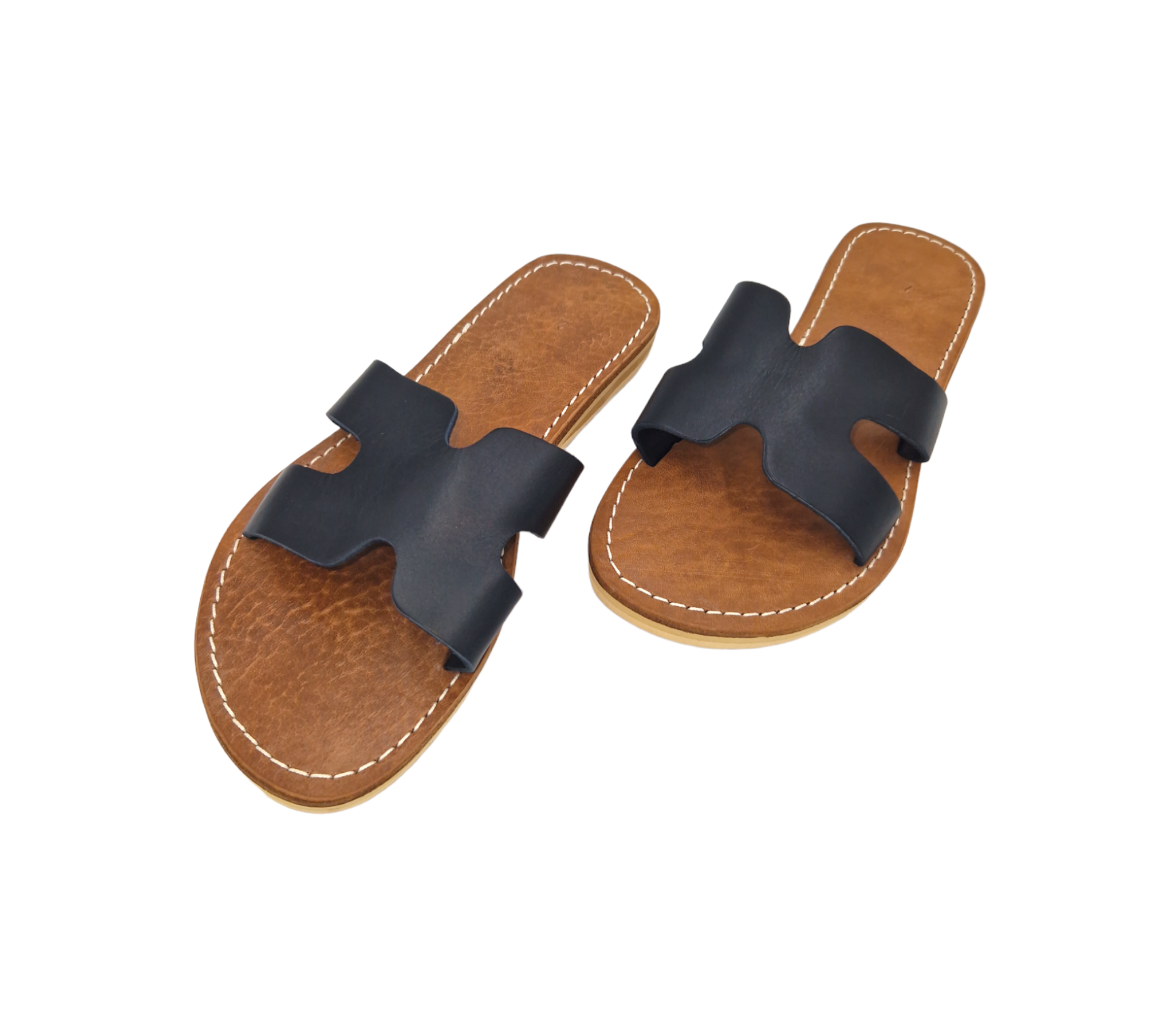 Leather Sandals for Women - Black