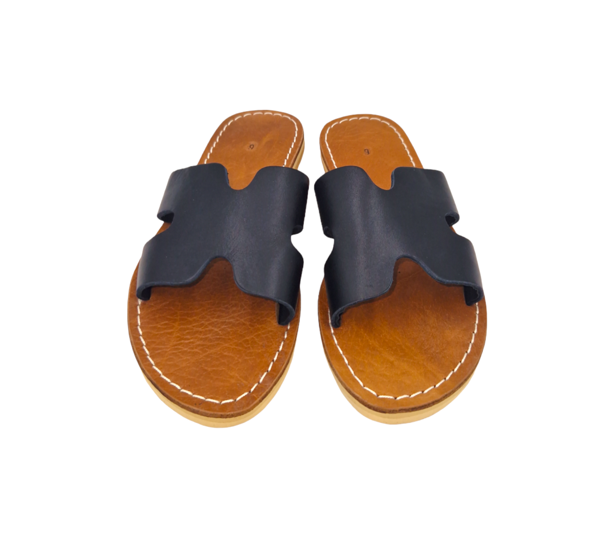 Leather Sandals for Women - Black