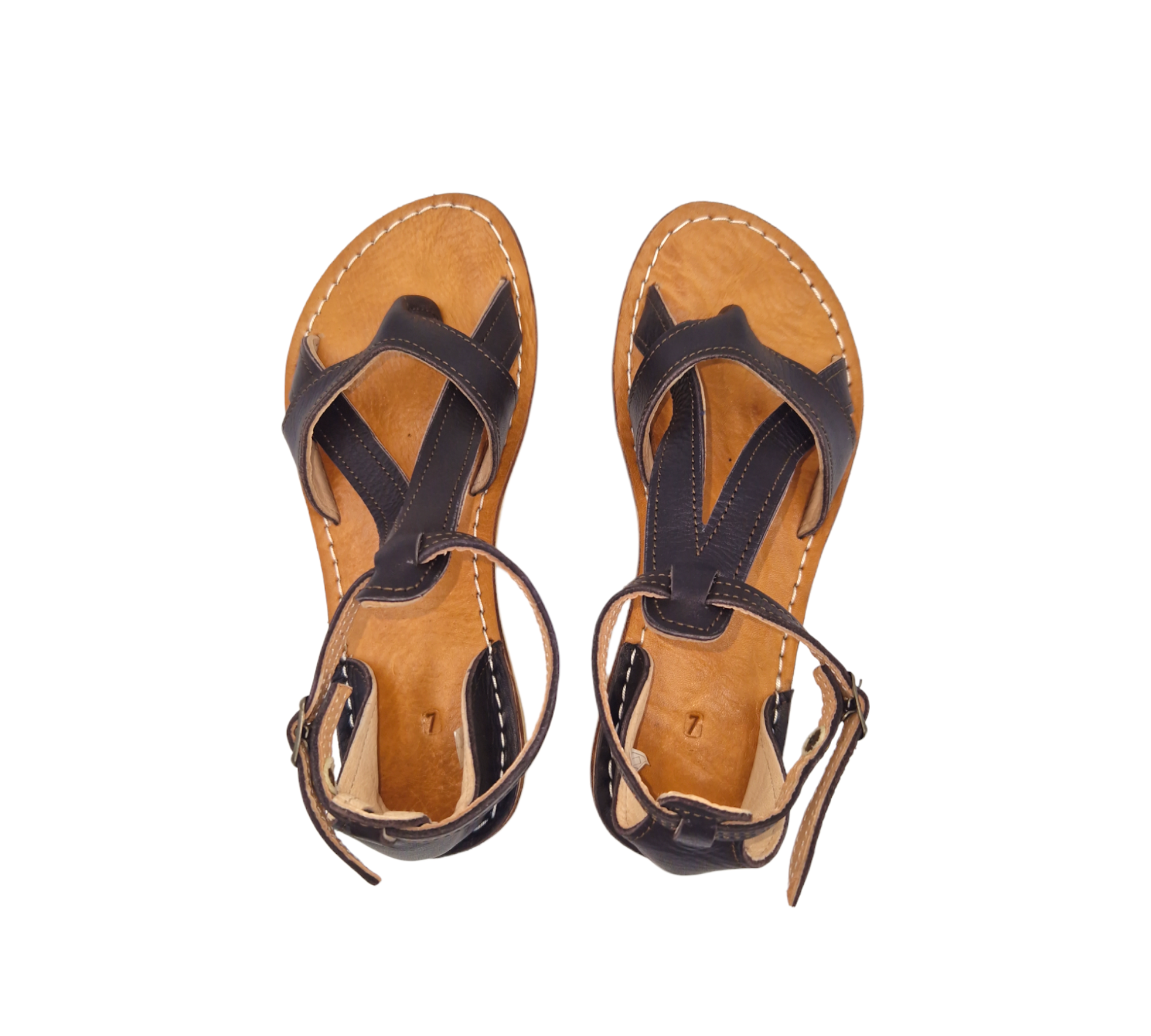 Leather Sandals for Women - Blue, Brown, Black