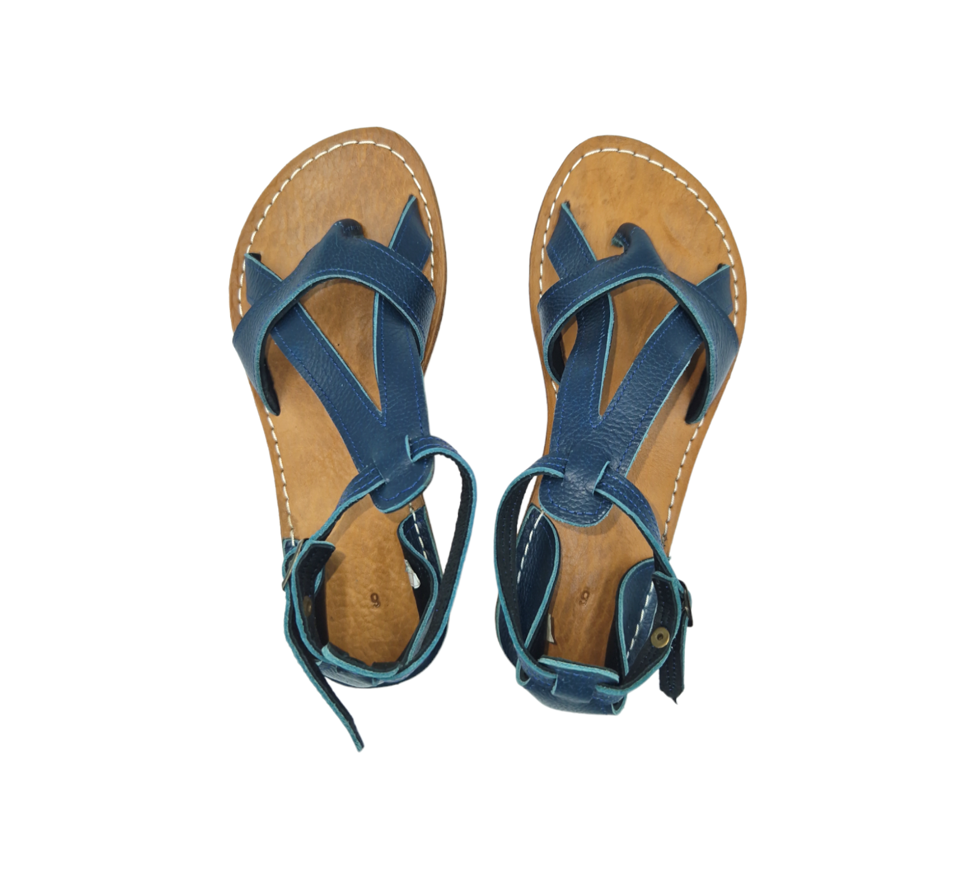 Leather Sandals for Women - Blue, Brown, Black