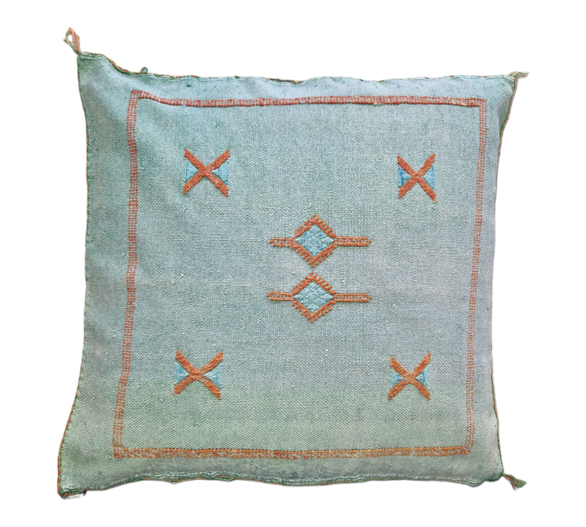 Handwoven Moroccan cactus Silk Pillow, 20x20 inch