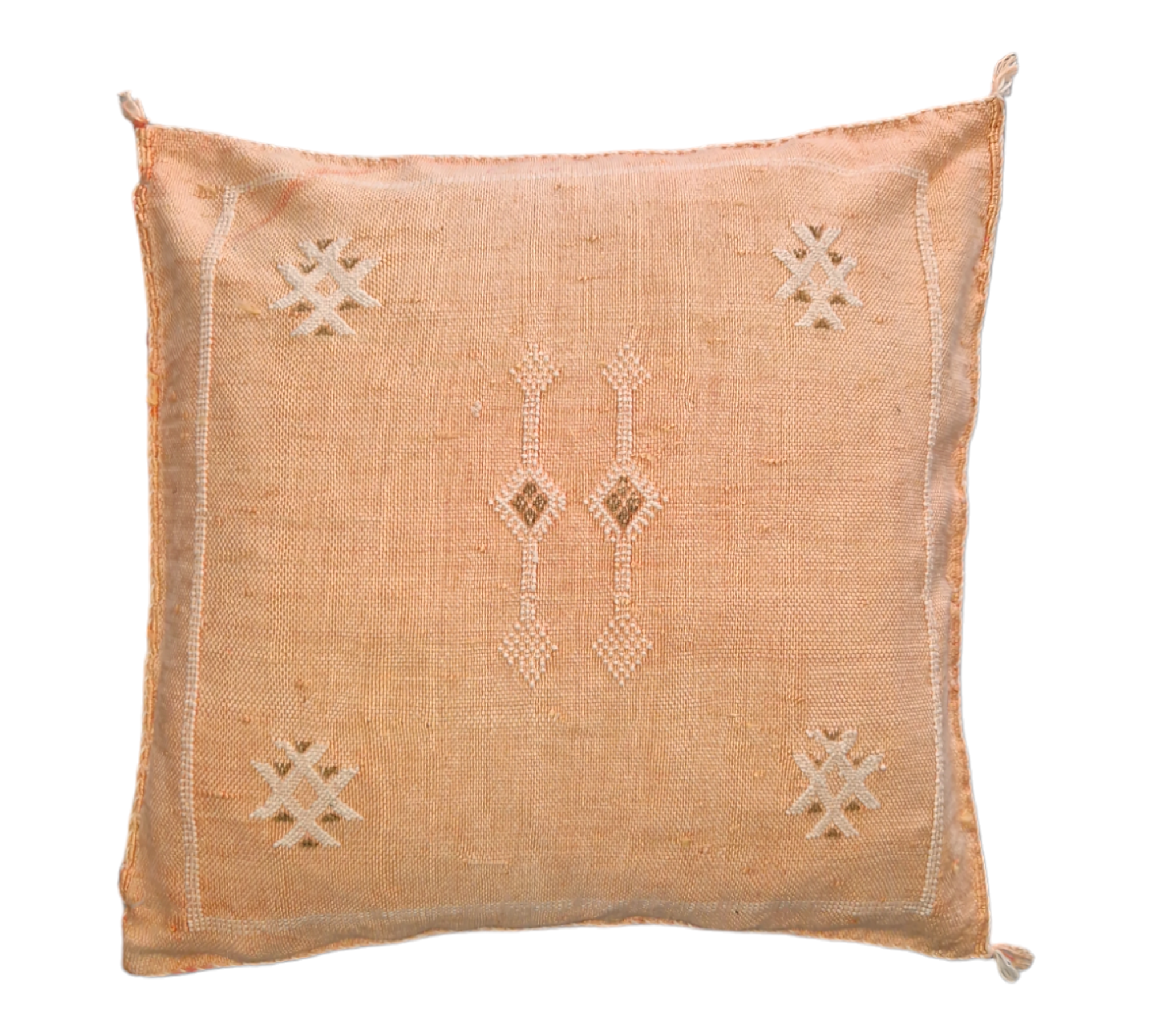 Handwoven Moroccan cactus Silk Pillow, 20x20 inch