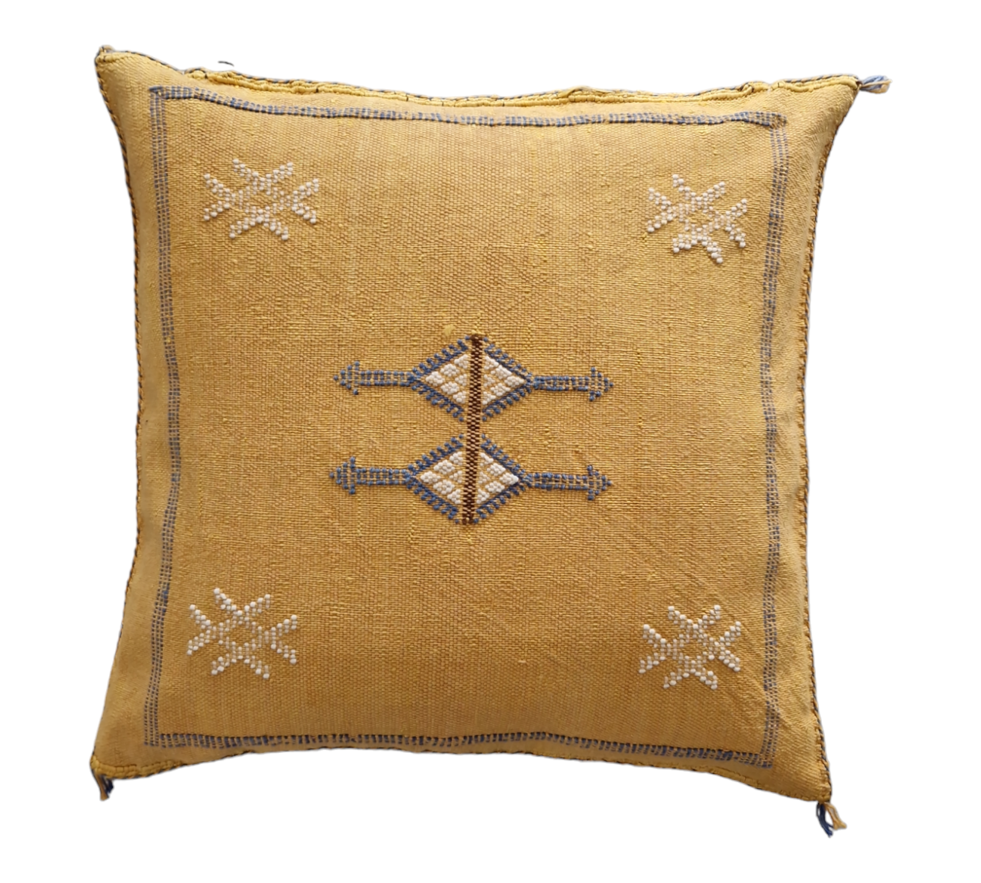 Handwoven Moroccan cactus Silk Pillow, 20x20 inch