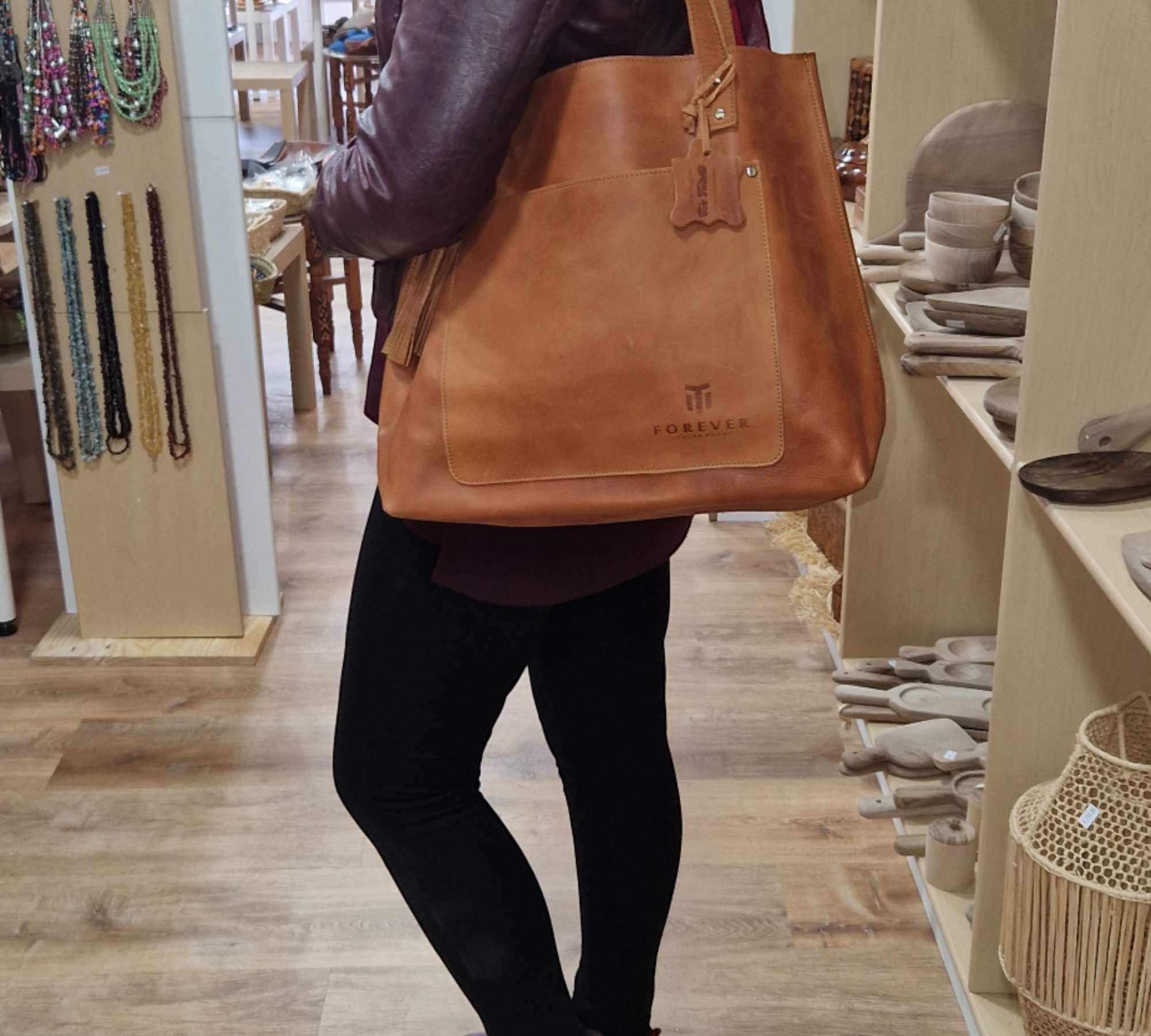 Leather Tote Bag Brown