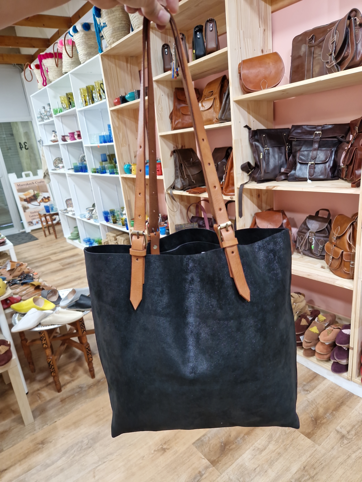 Suede Leather Tote Bag