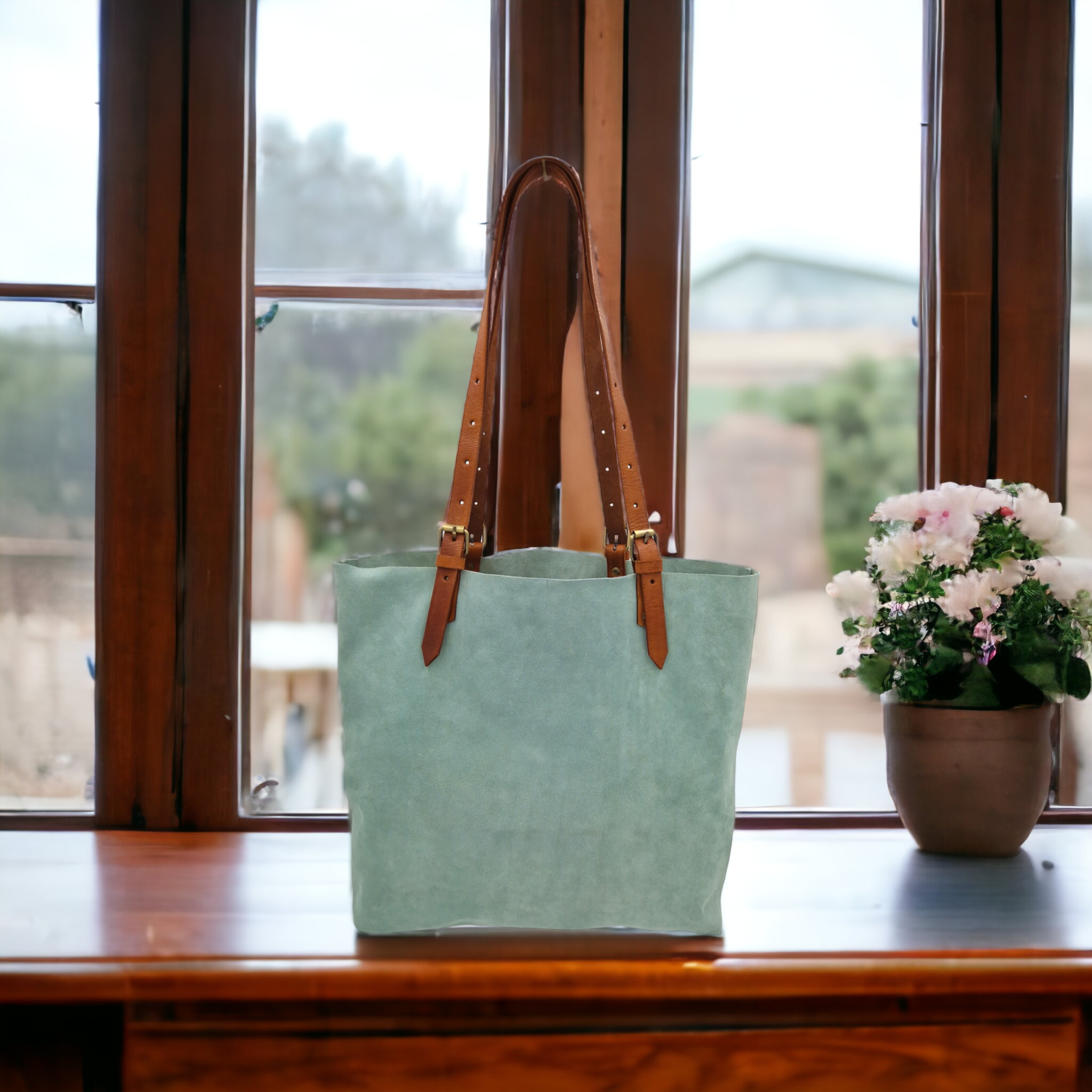 Suede Leather Tote Bag