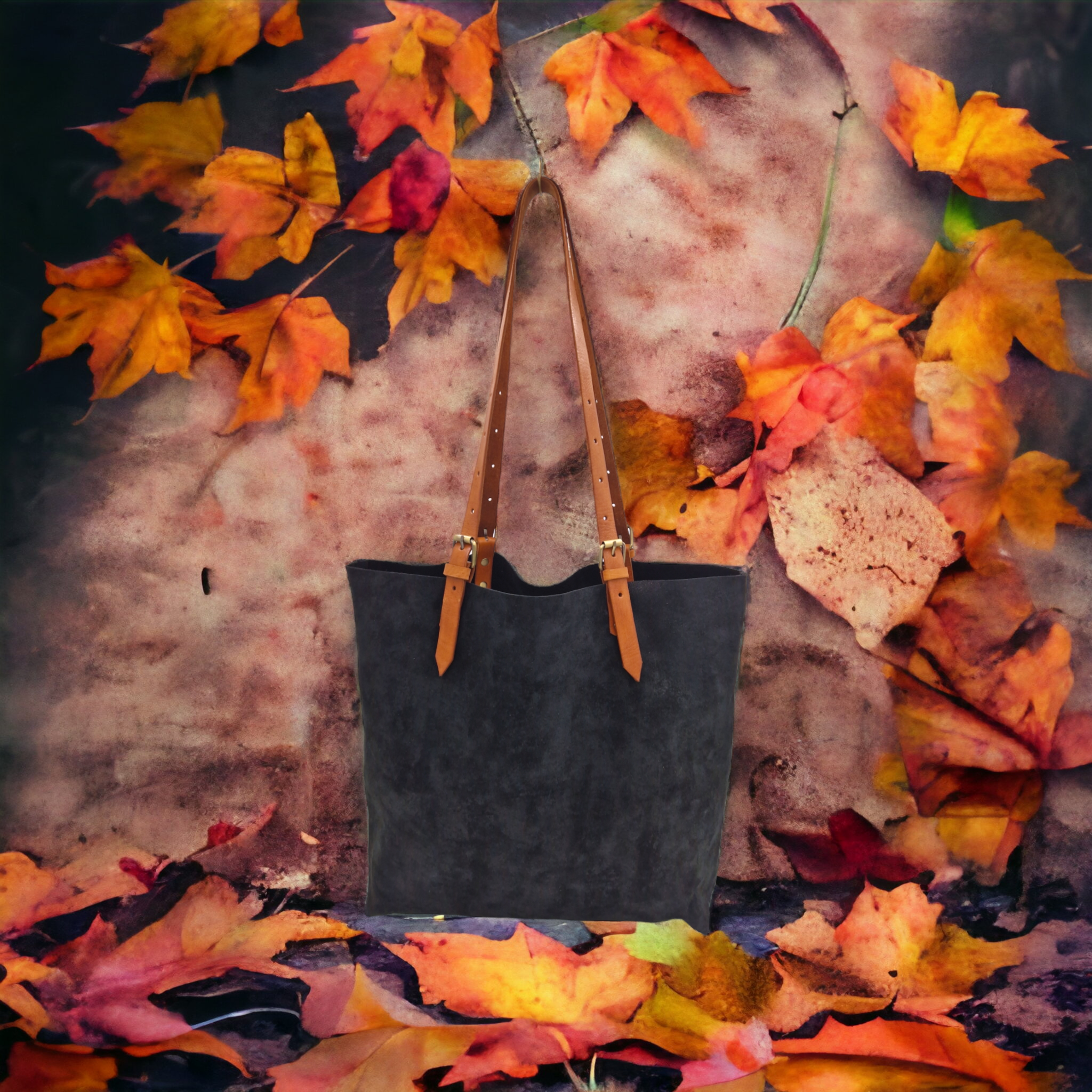 Suede Leather Tote Bag