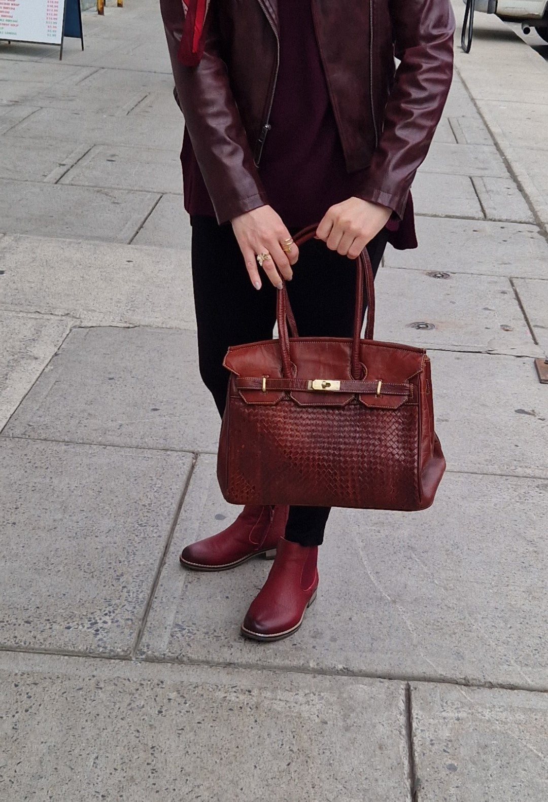 Birkin Style Leather Bag